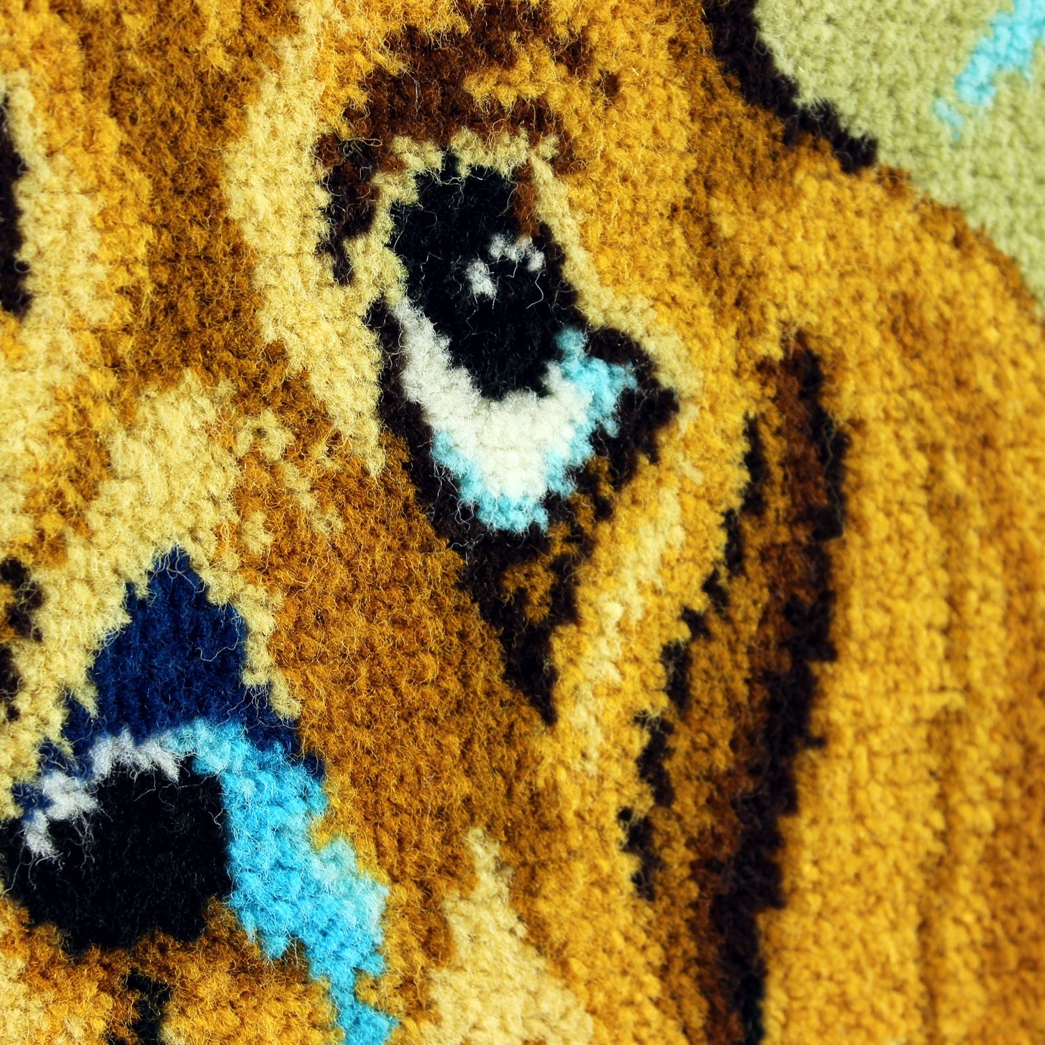 Large Vintage Tapestry Of Cartoon Dog In Frame, Czechoslovakia 1970s photo for sale