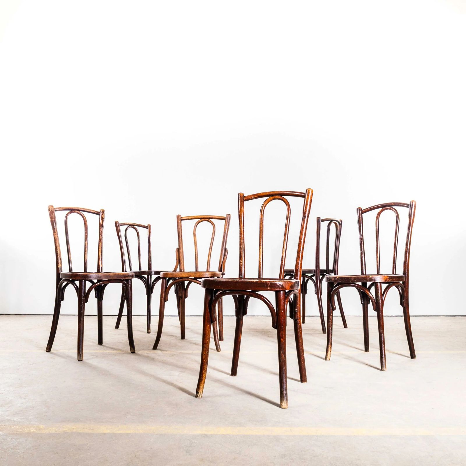 1940’s Rich Dark Fischel Bentwood Dining Chairs – Set Of Six photo 1194.0