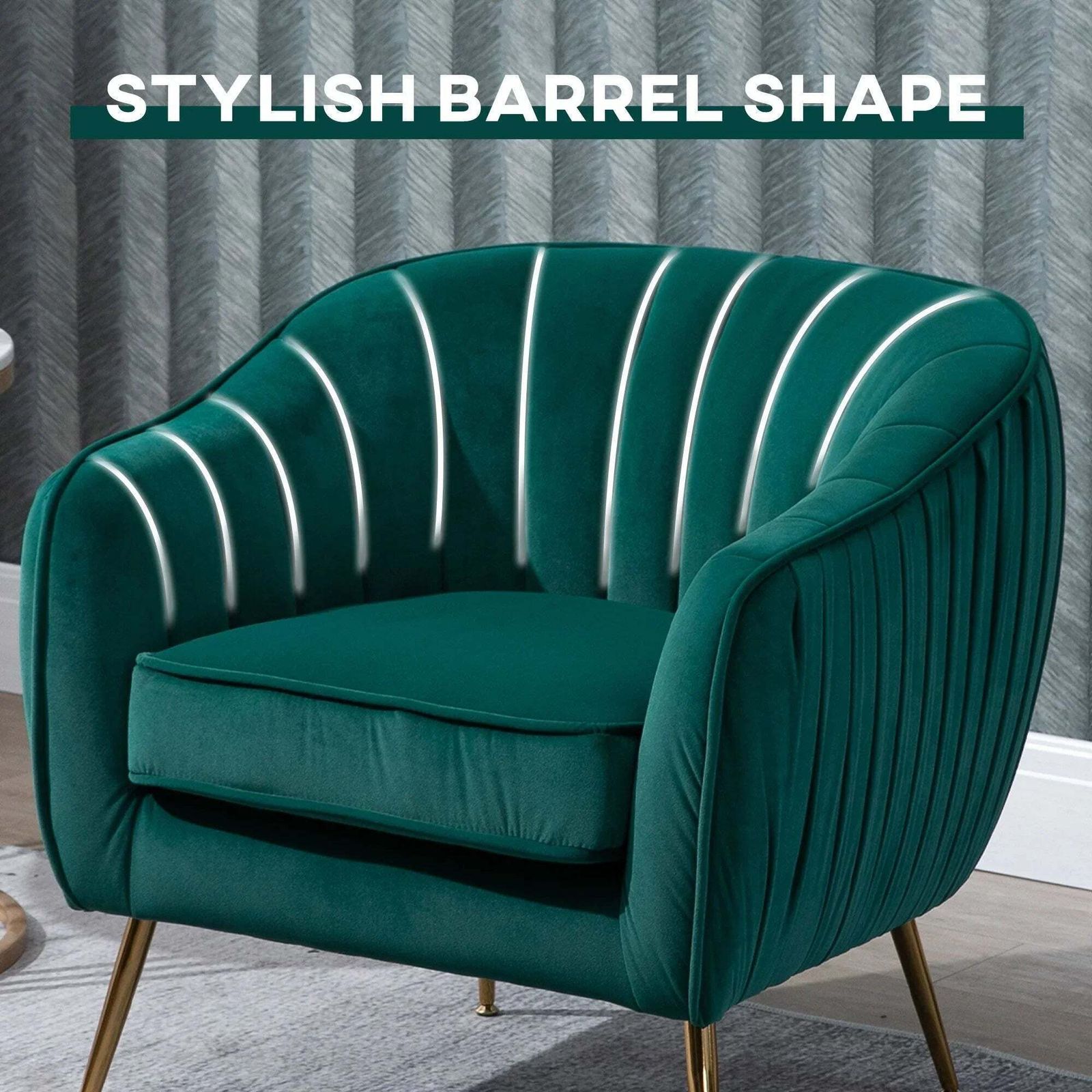 Velvet Luxury Accent Chair, Traditional photo vinterior