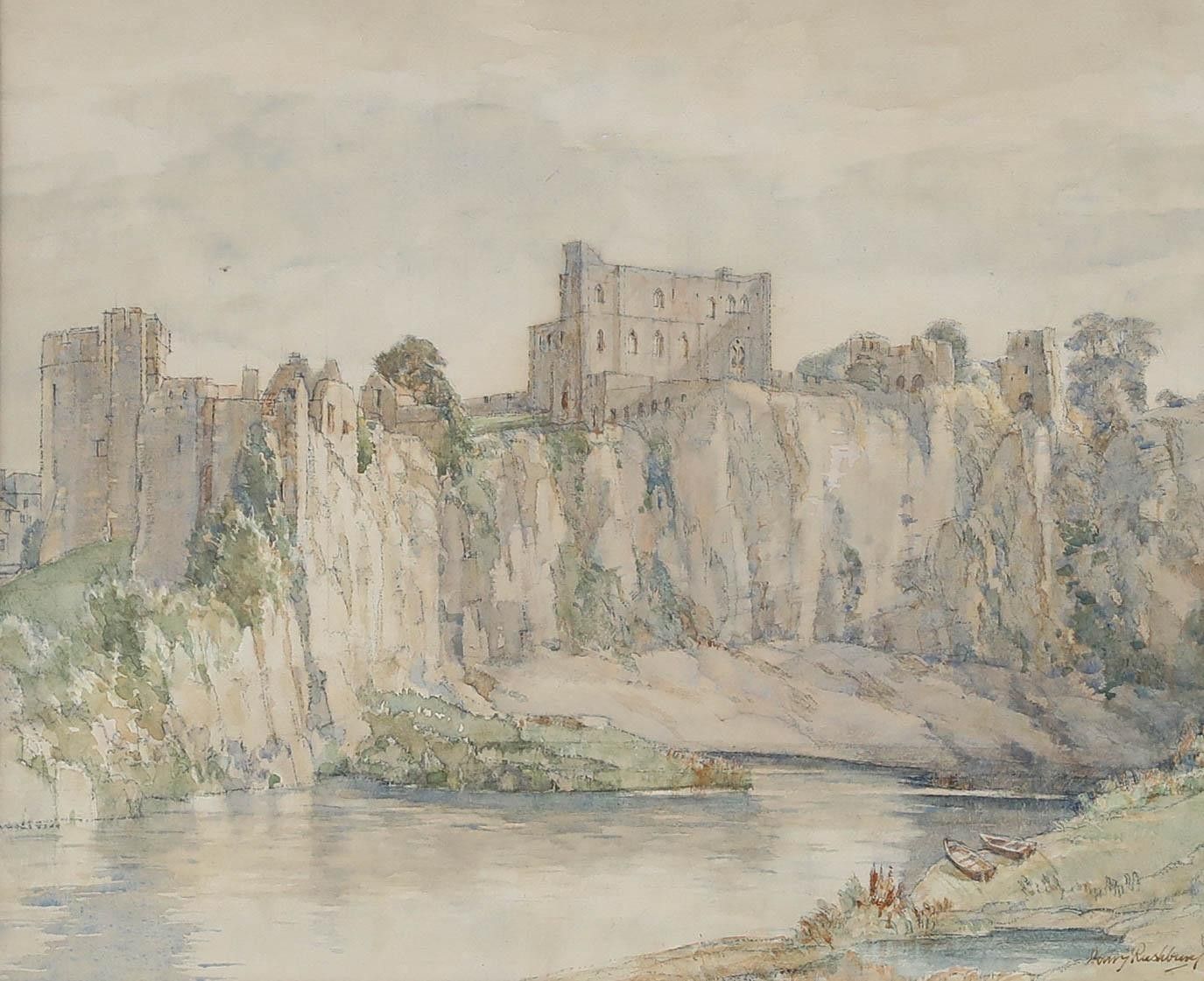 Sir Henry George Rushbury Ra (1889 1968) 1966 Watercolour, Chepstow Castle photo furniture