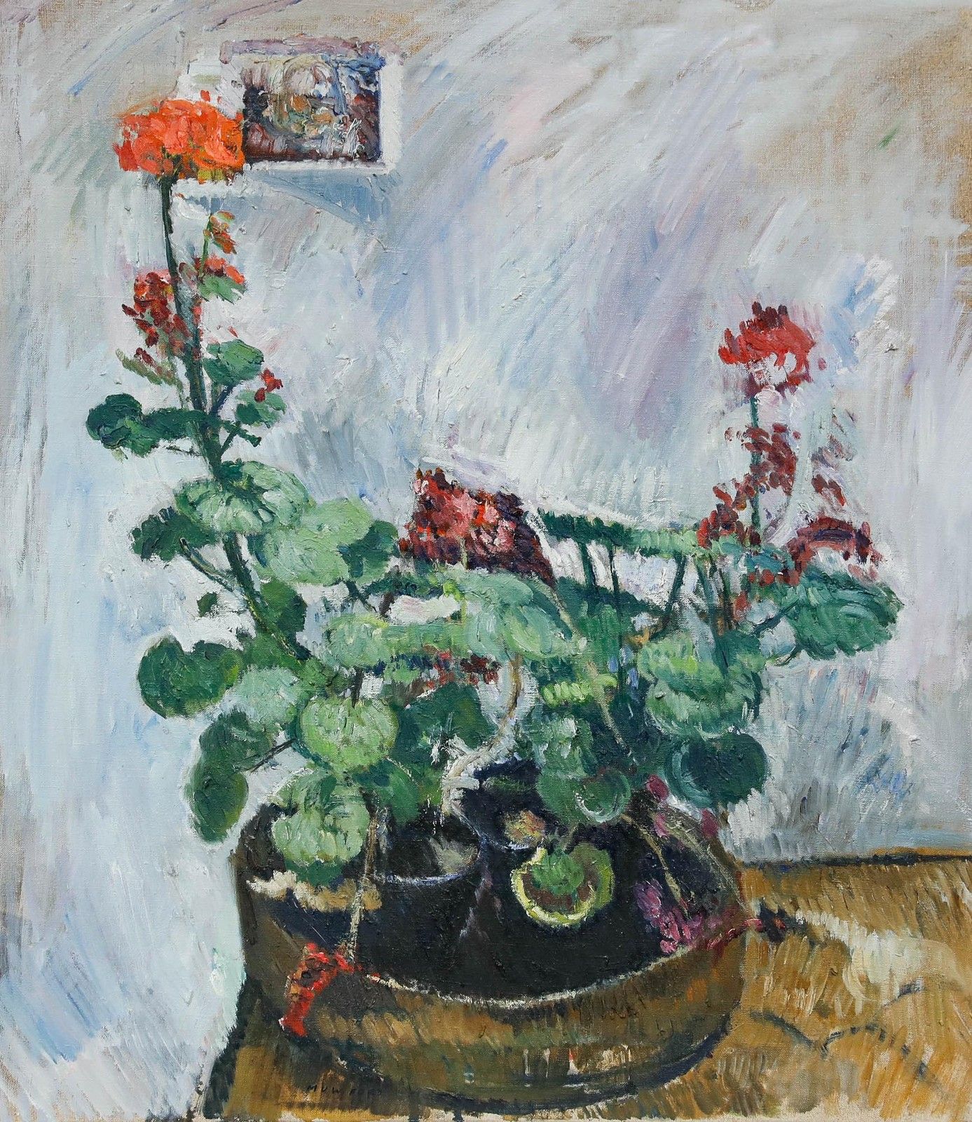 Mark Ford Contemporary Oil, Potted Flowers photo furniture