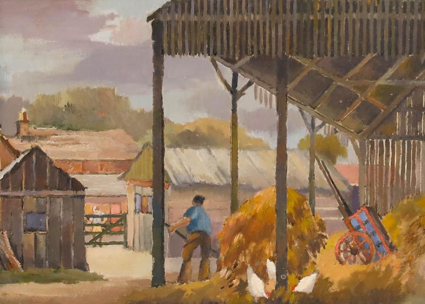 Circle Of Harry Epworth Allen (1894 1958) Framed Gouache, The Farmyard photo furniture