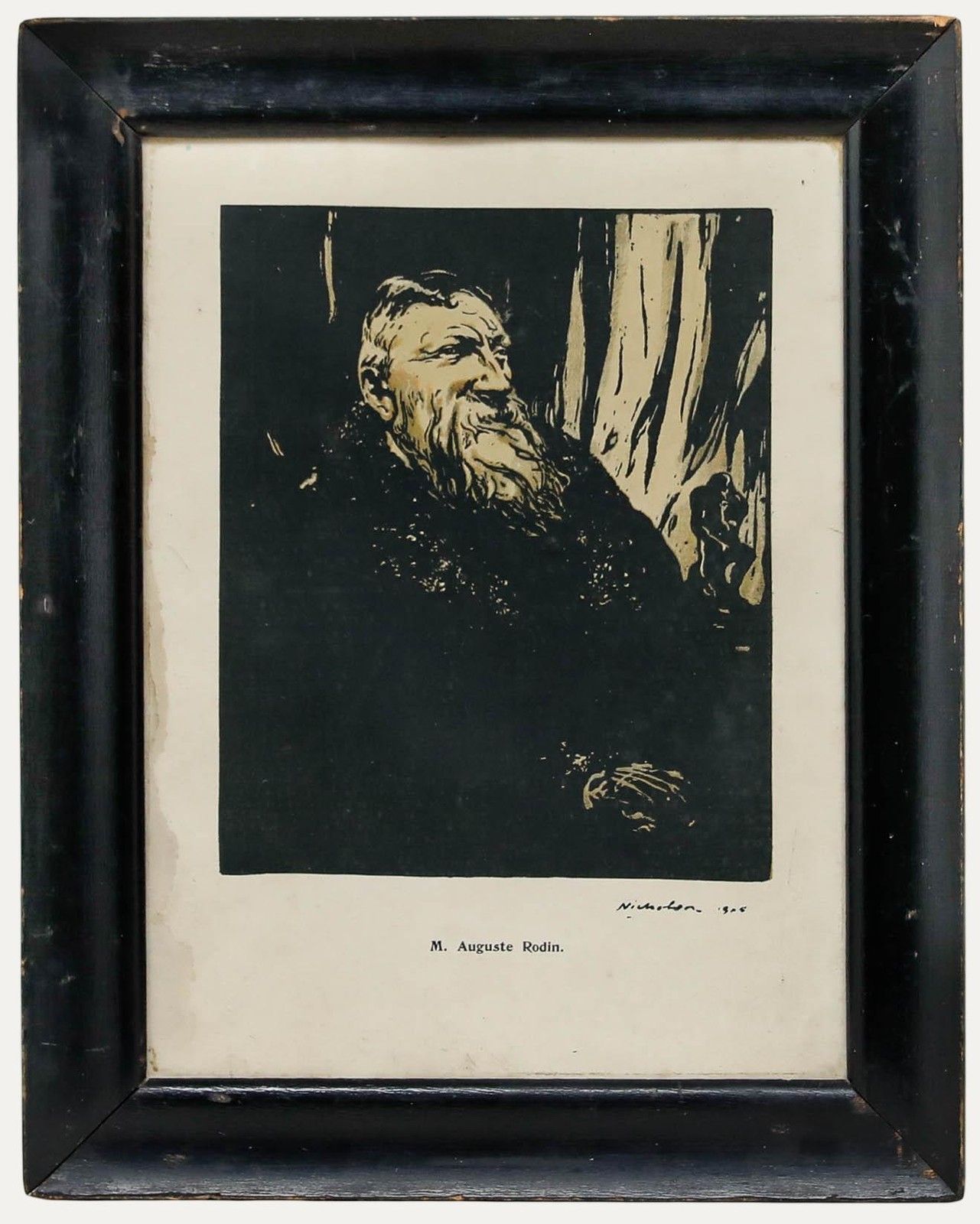Sir William Nicholson (1872 1949) Framed 1905 Lithograph, Auguste Rodin