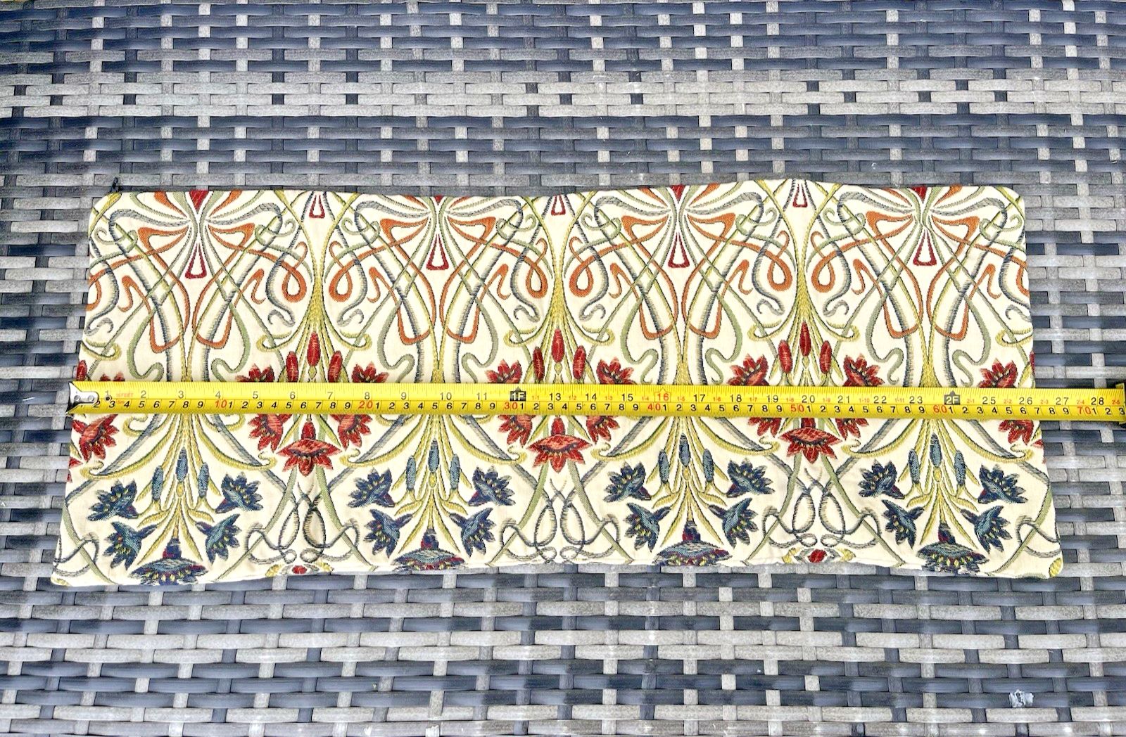 2 Tiffany Jewel Art Nouveau Style Artisan Bolster Cushion Covers Bed Bench Sofa photo vintage