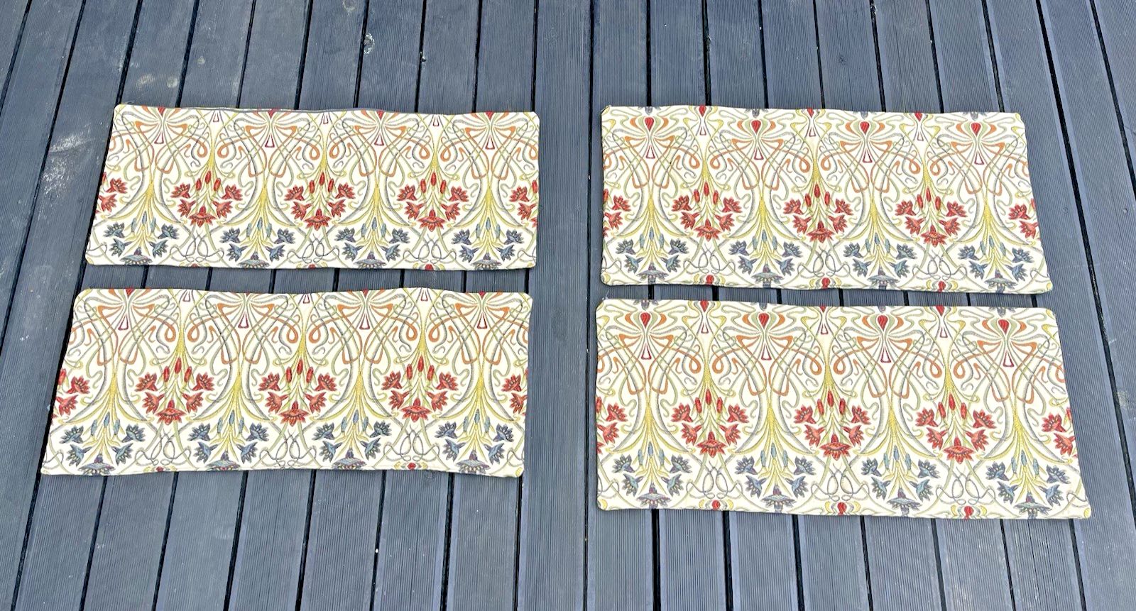 photo furniture 2 Tiffany Jewel Art Nouveau Style Artisan Bolster Cushion Covers Bed Bench Sofa