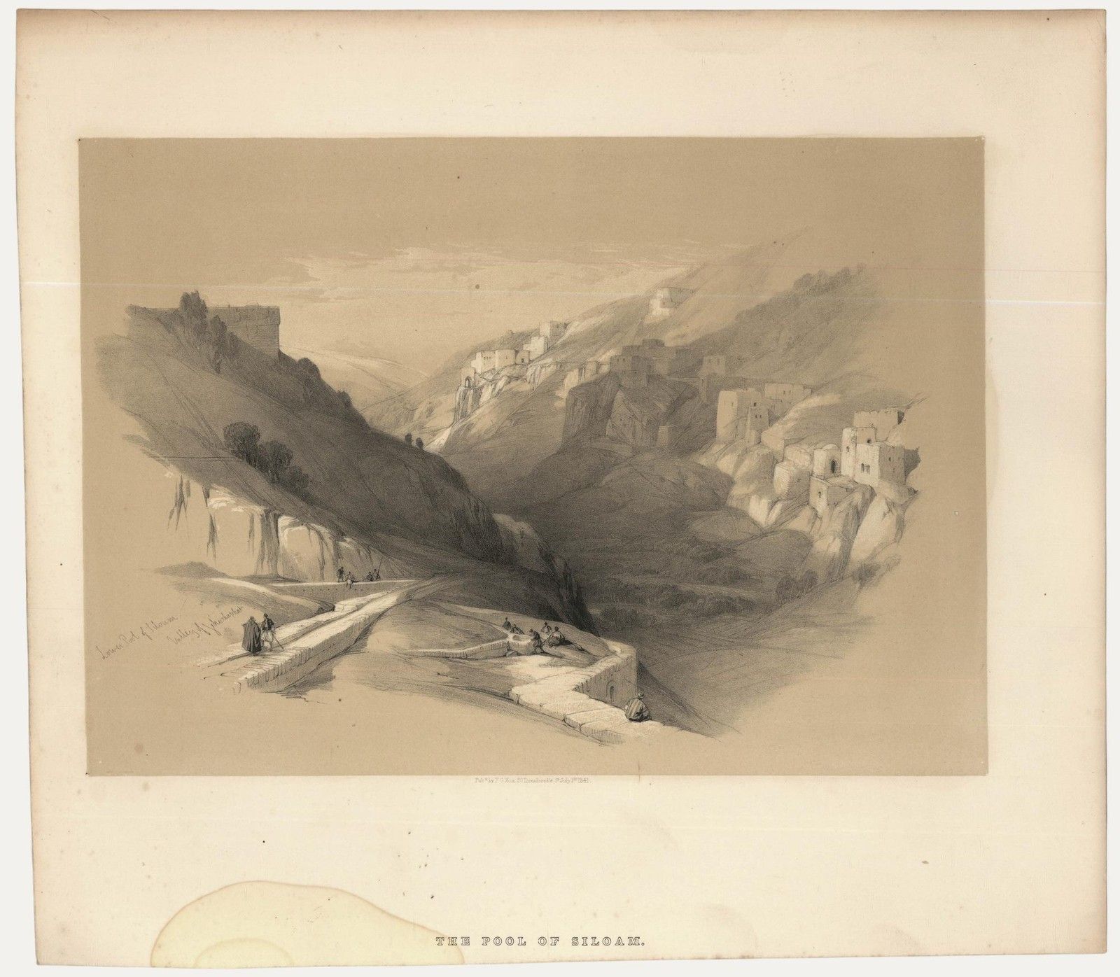 Louis Haghe After David Roberts 19th Century Lithograph, The Pool Of Siloam