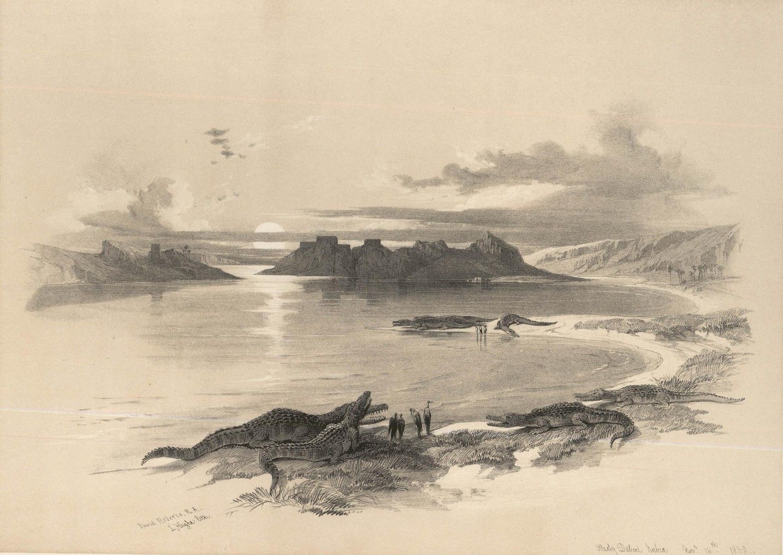 Louis Haghe After David Roberts 19th Century Lithograph, View Of The Nile photo furniture