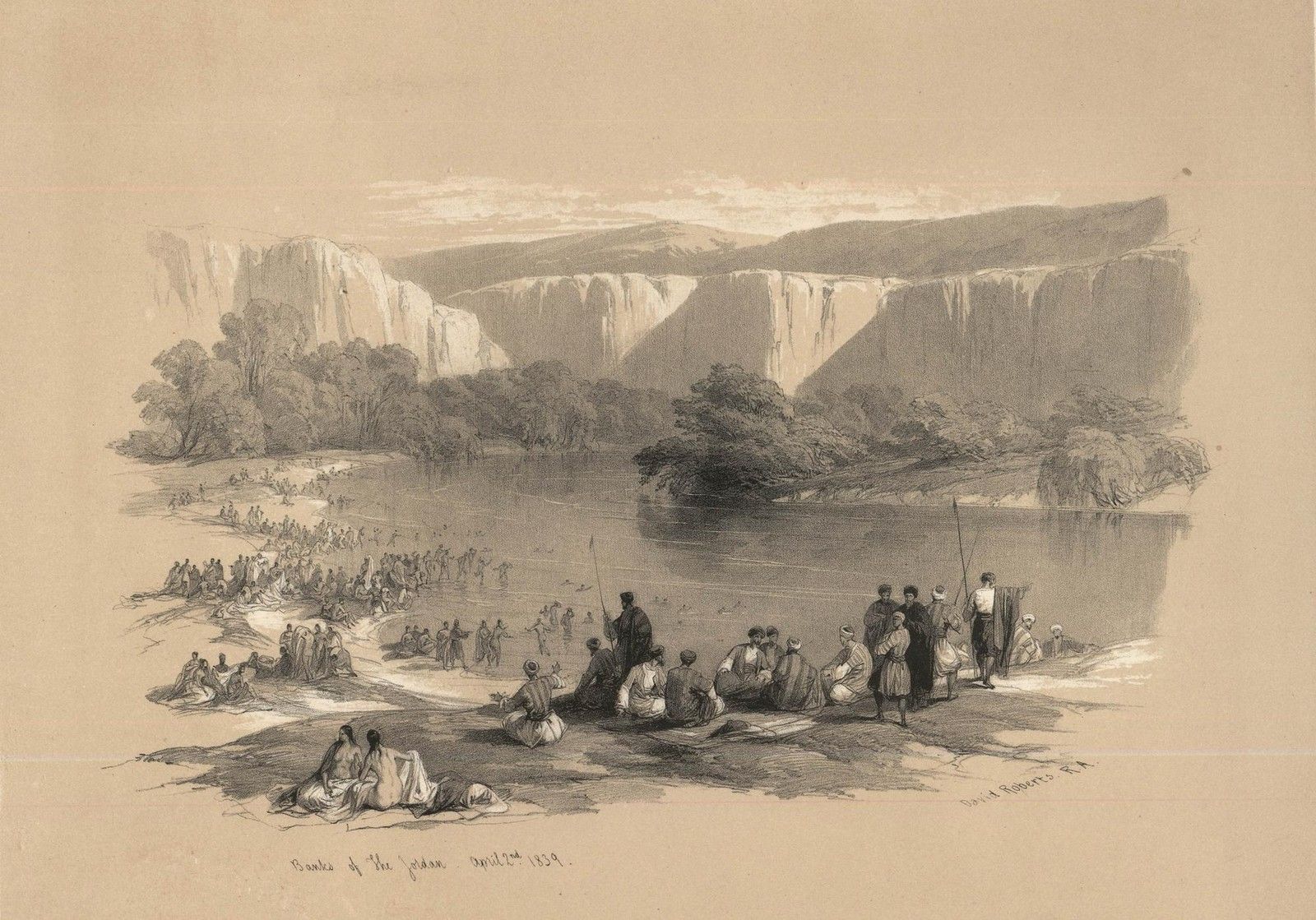 Louis Haghe After David Roberts Lithograph, The Immersion Of The Pilgrims photo furniture
