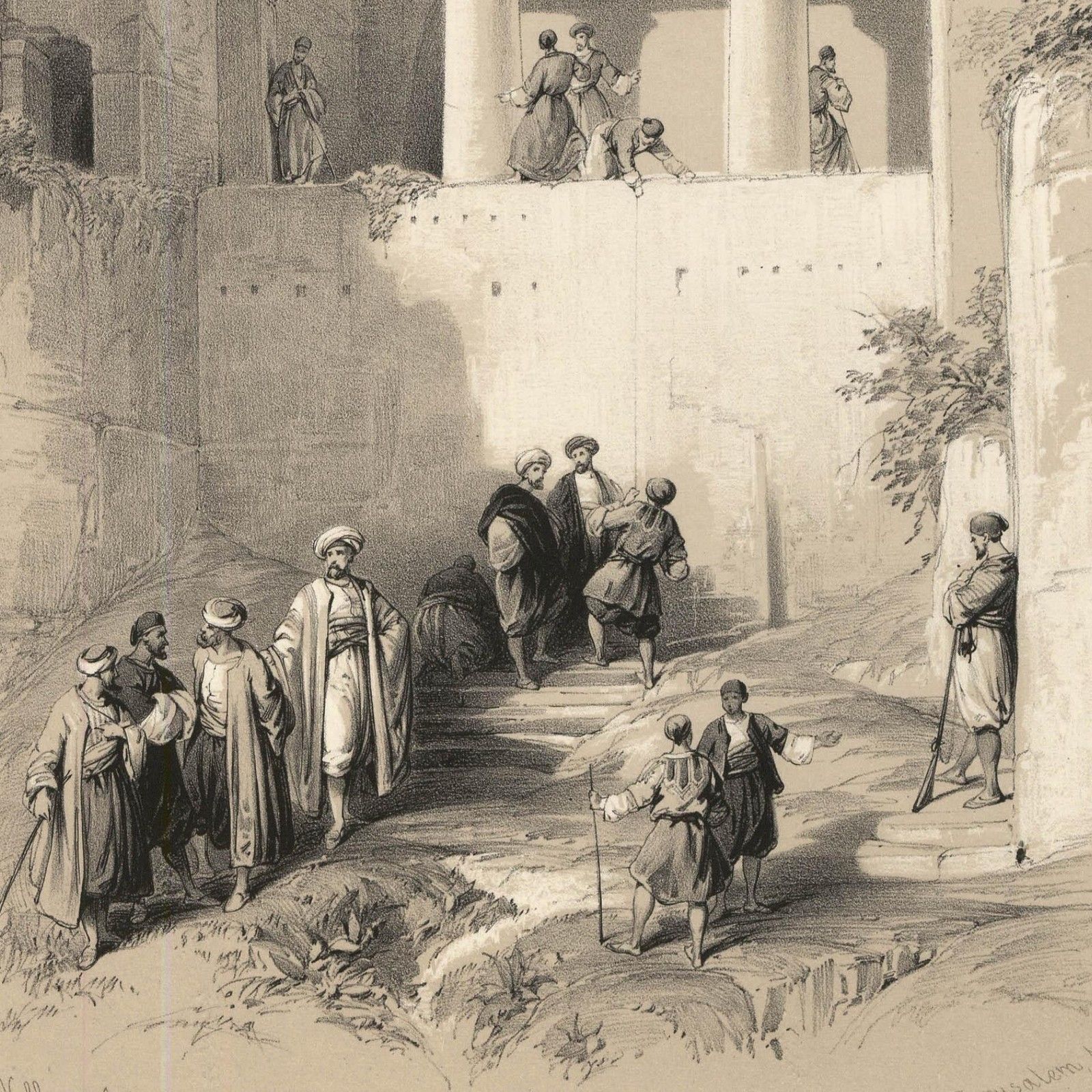 Louis Haghe After David Roberts 19th Century Lithograph, Tomb Of St James photo Art