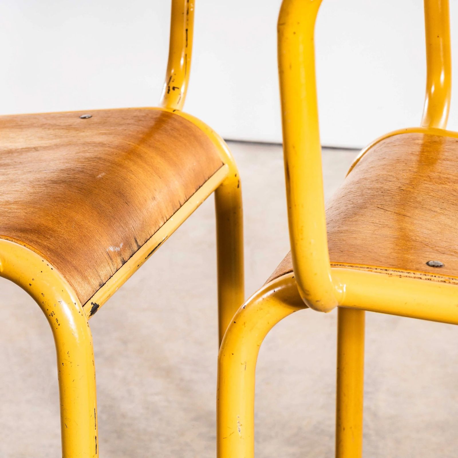 1950’s French Mustard Stella Armchairs – Pair photo furniture