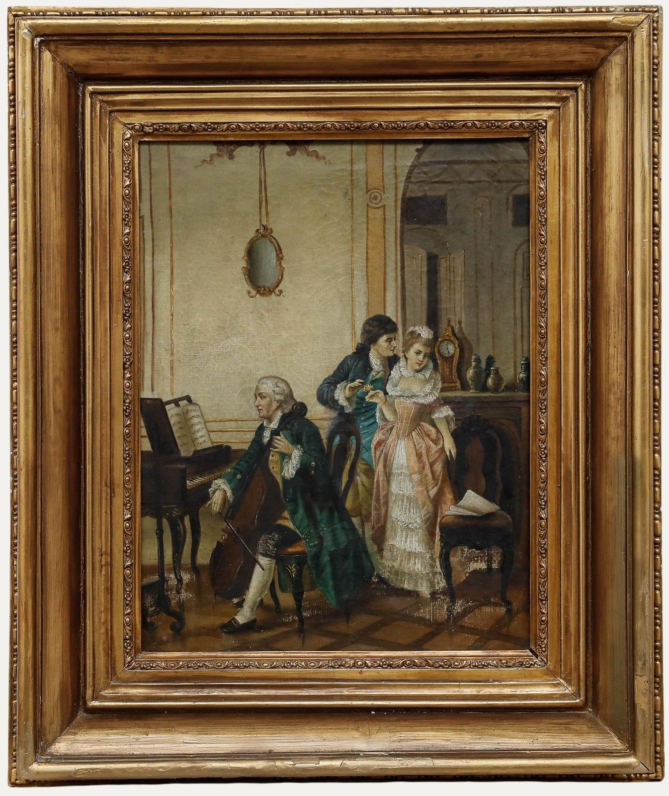 Austrian School Early 19th Century Oil The Courting Couple