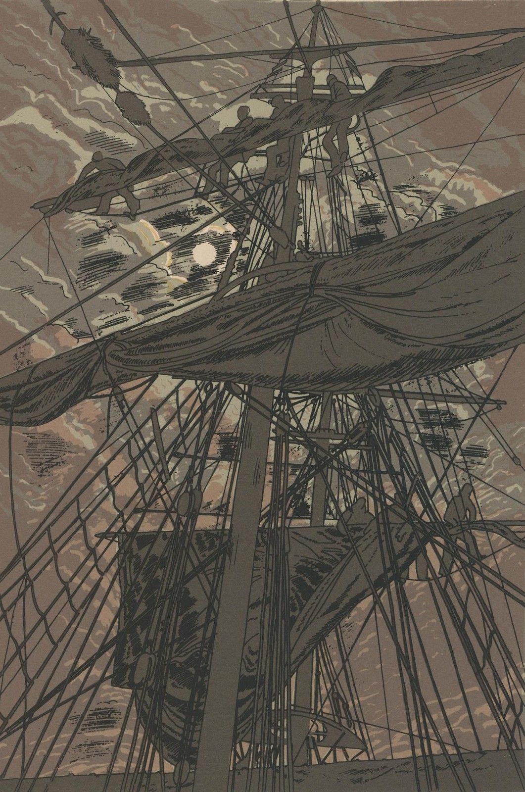 Richard Demarco (B.1930) 1991 Silkscreen, Furling Sail By Moonlight photo furniture