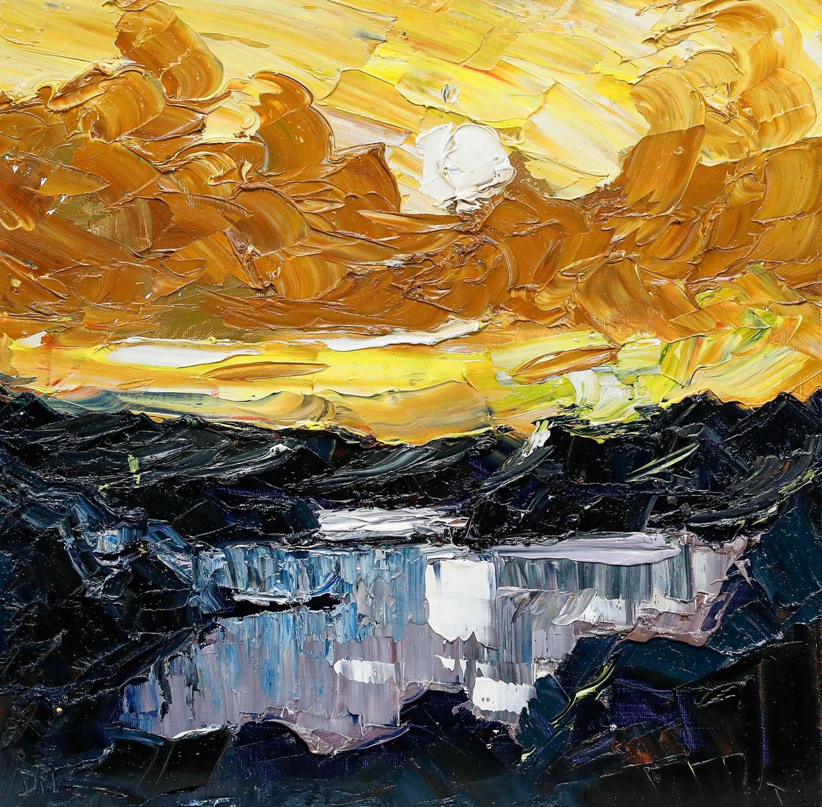 Daniel Nichols Contemporary Oil, Setting Sun photo furniture