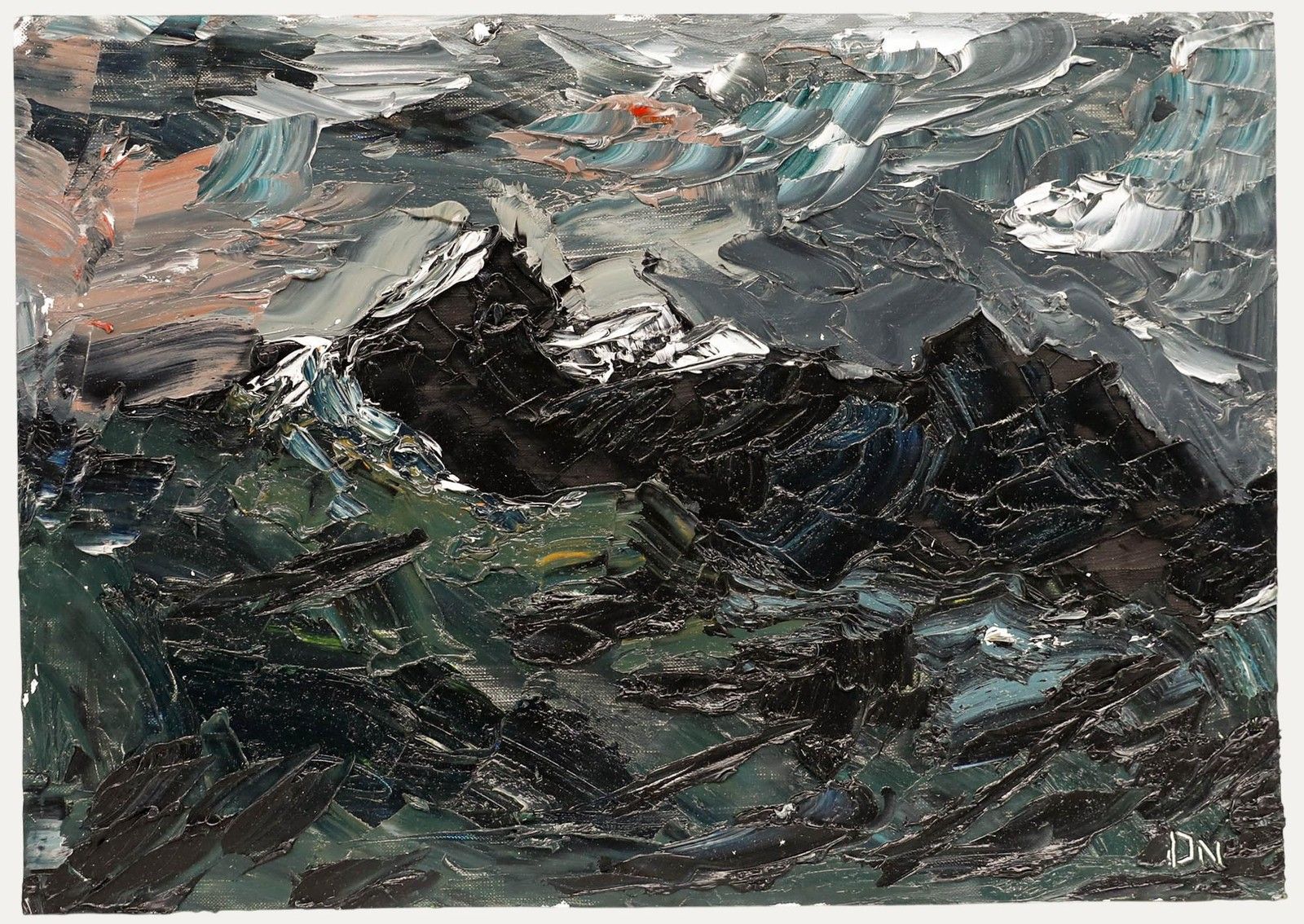 Daniel Nichols Contemporary Oil, Mountains At Dusk