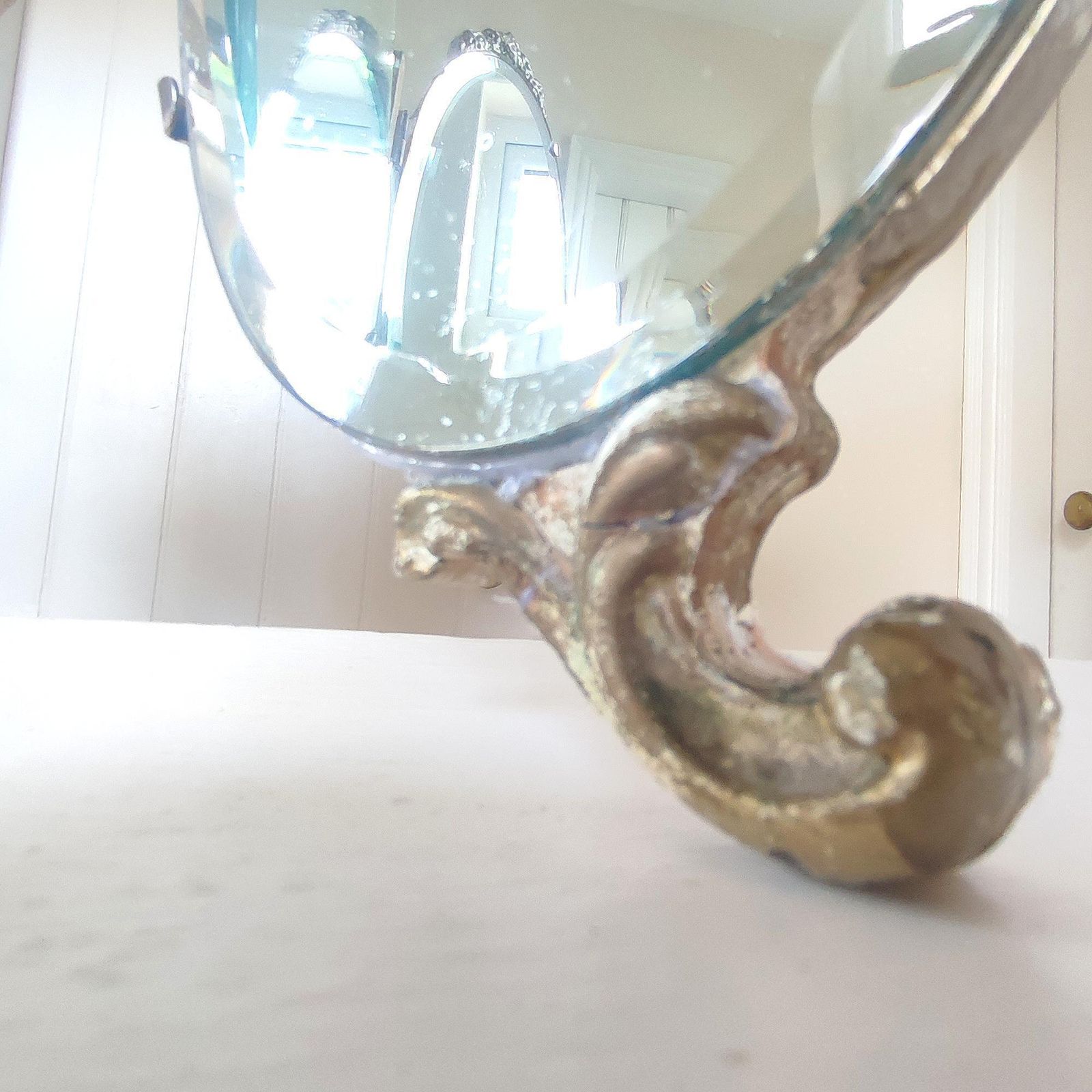 Home Decor Miss Haversham's Romantic Ruin: Shabby Chic Gold Gilt Triptych Triple Vanity Mirror photo
