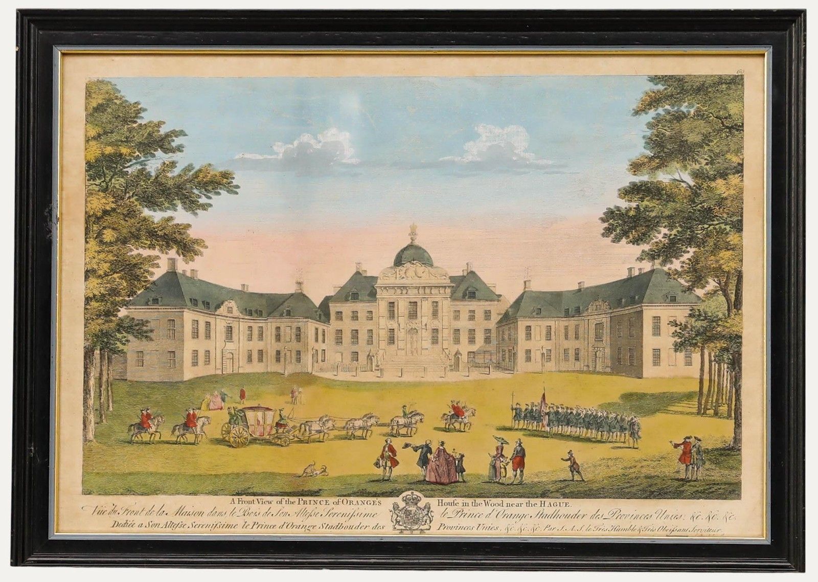Vue D'optique 18th Century Engraving, A View Of The Prince Of Orange's House