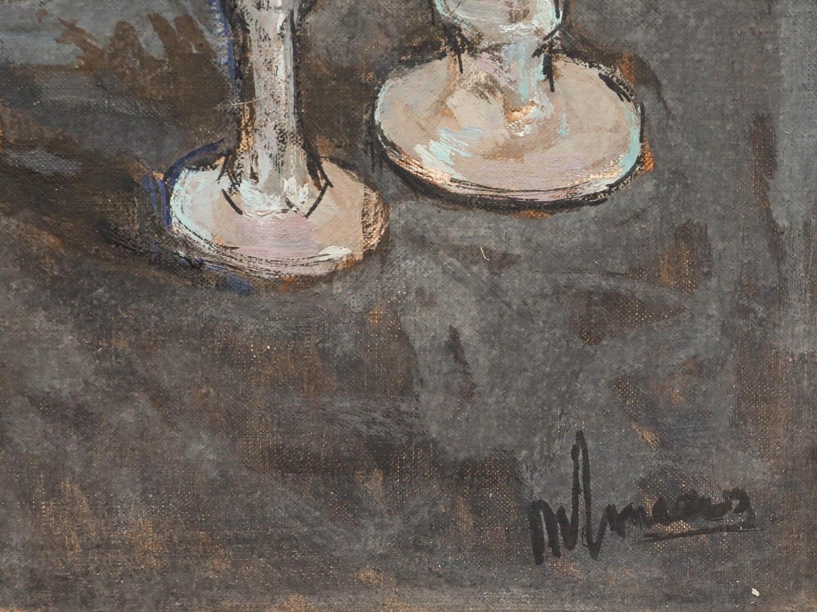 Henk Maas (1924 2005) Dutch School 1959 Oil, Blue Glass photo vinterior