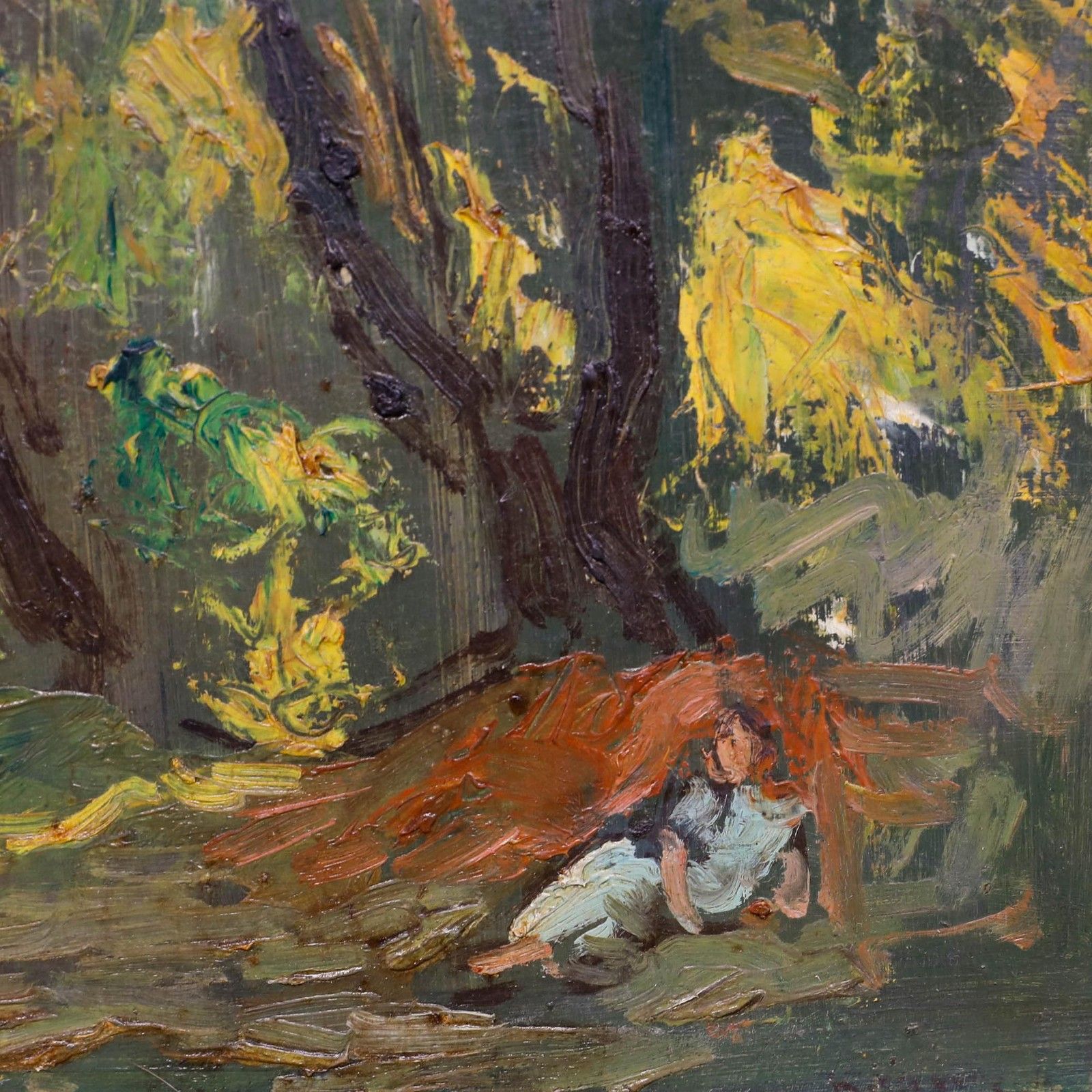Stanisław Appenzeller (1901 1980) Framed Oil, Lover In The Woods photo Art
