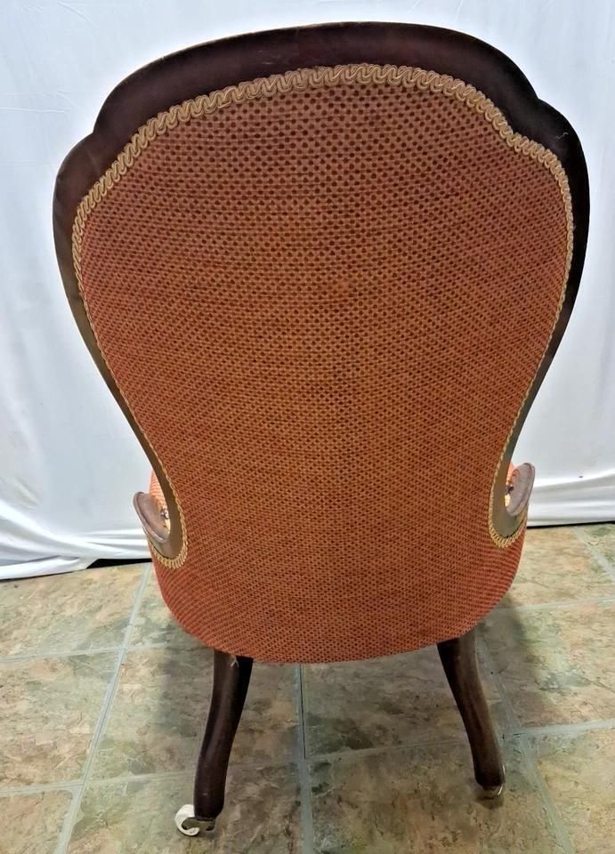 Antique Nursing Parlour Bedroom Chair Nice Clean Upholstery With New Casters photo furniture
