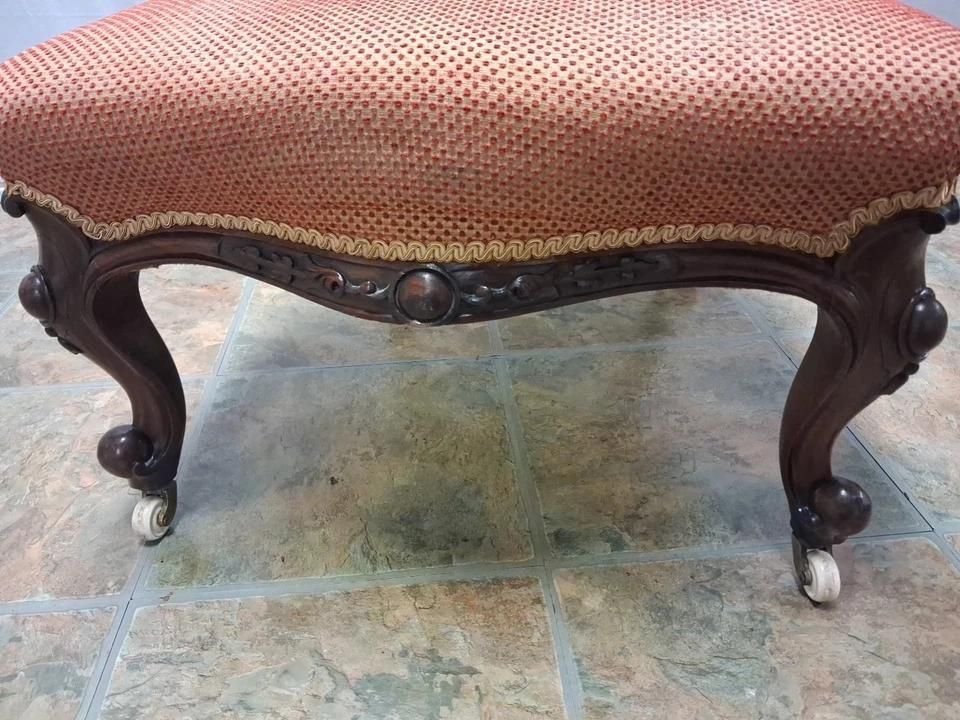 Antique Nursing Parlour Bedroom Chair Nice Clean Upholstery With New Casters photo 155.0