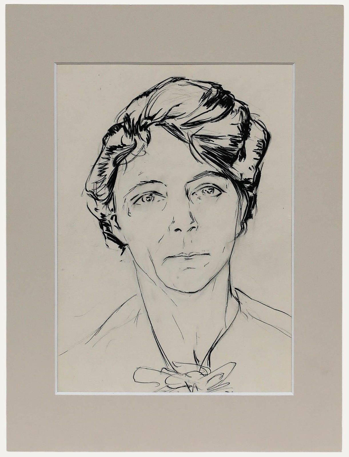 Belgian School Early 20th Century Pen And Ink Drawing Portrait Of A Lady