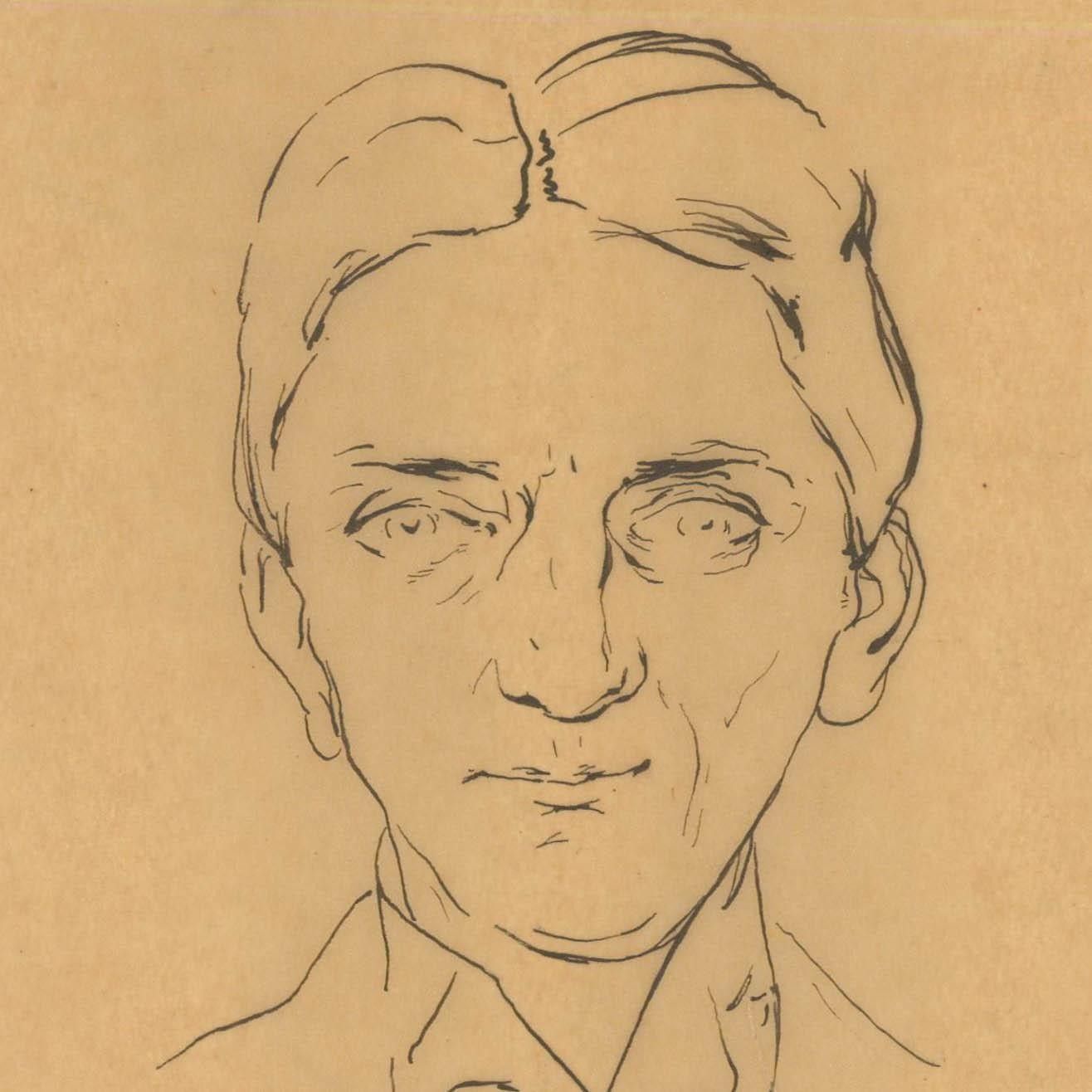 Belgian School Early 20th Century Pen And Ink Drawing Portrait Of A Gentleman photo Art