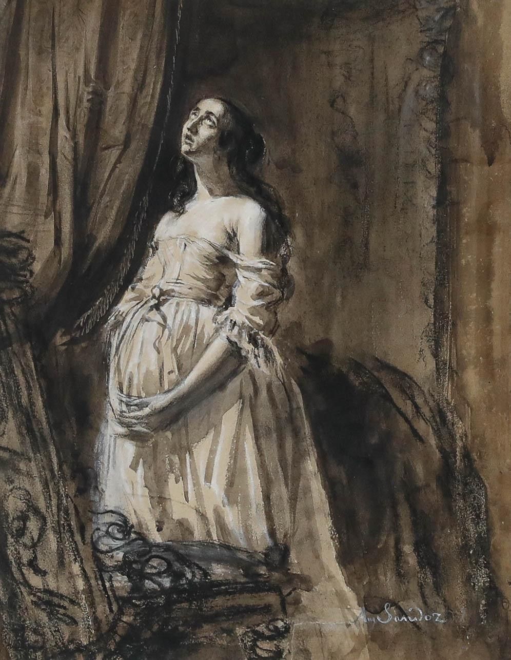 Late 19th Century Watercolour Looking To The Heavens photo furniture