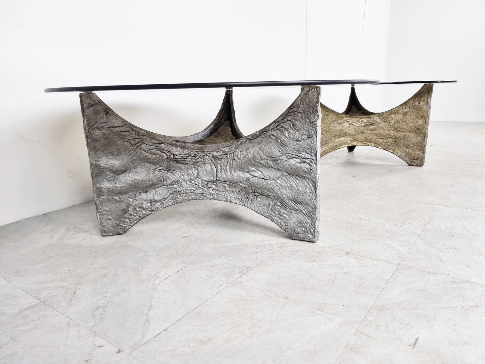 photo furniture Pair Of Brutalist Coffee Tables, 1970s