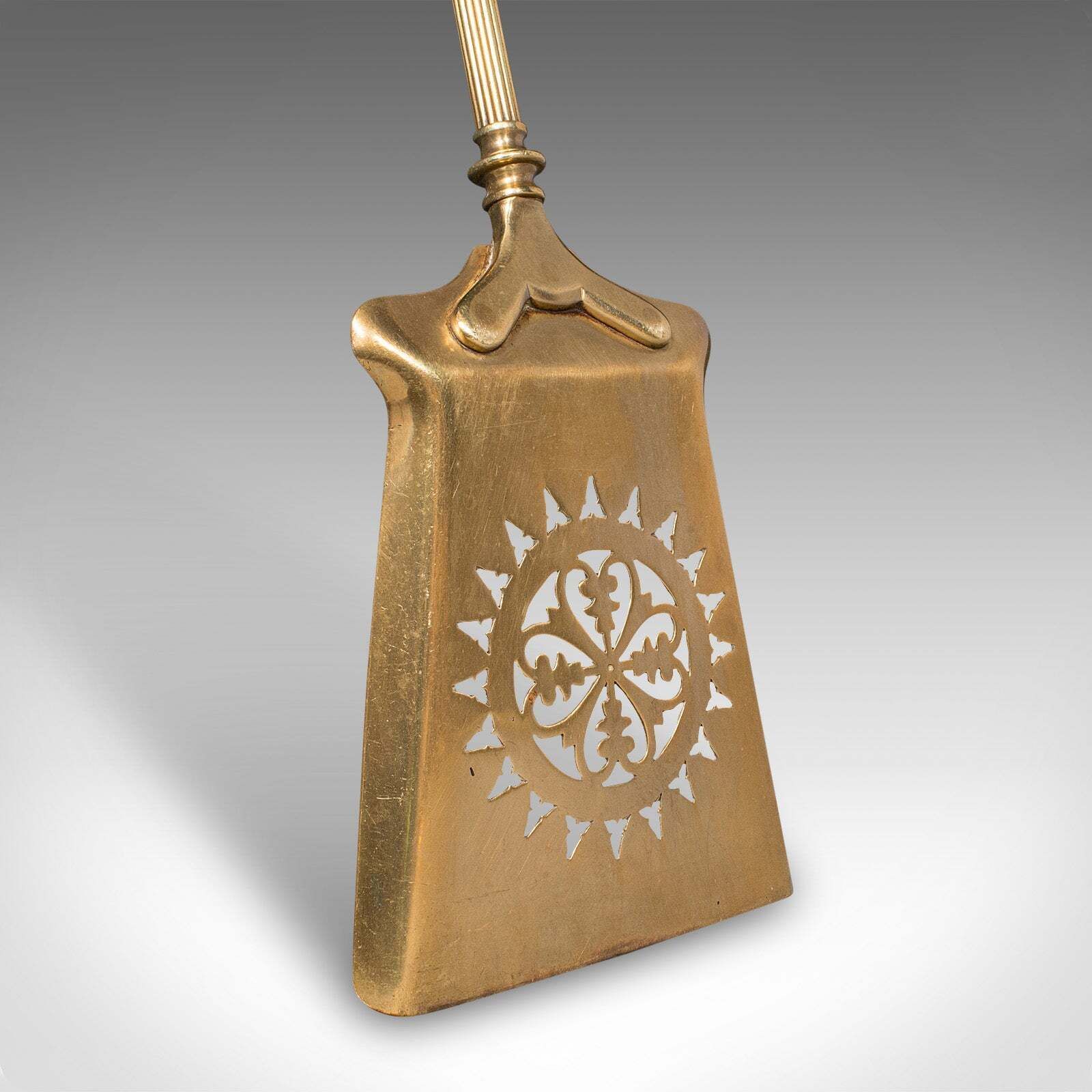 Antique Fireplace Tool Suite, English, Brass, Shovel, Poker, Tongs, Victorian photo Home Fixtures