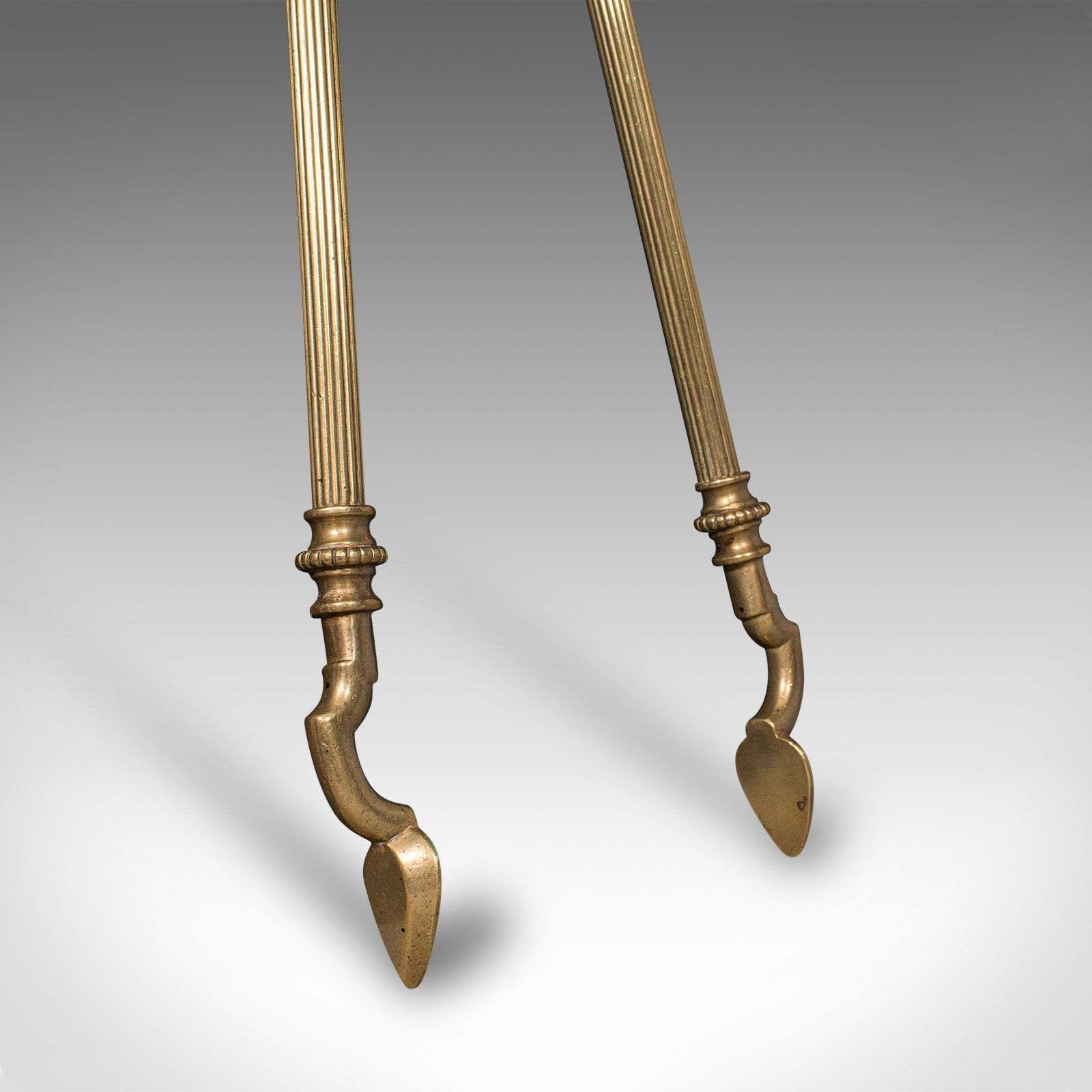 Antique Fireplace Tool Suite, English, Brass, Shovel, Poker, Tongs, Victorian photo vinterior