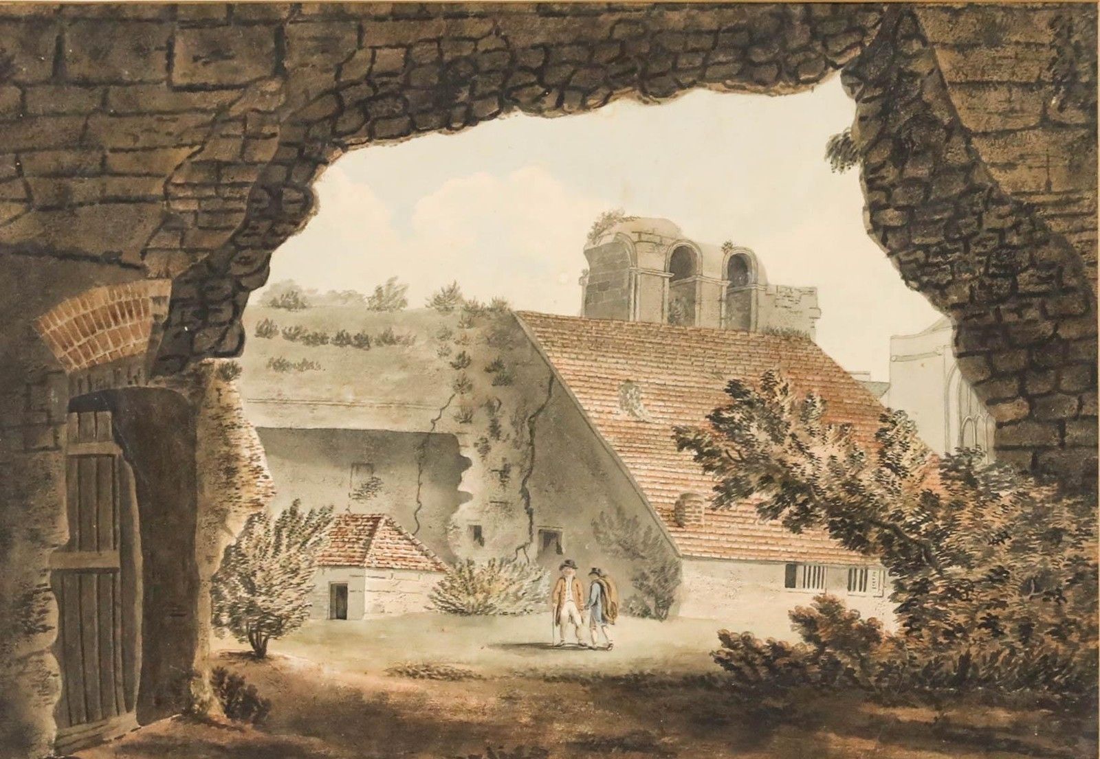 H. Cromwell 1797 Watercolour, The Ruins Of Wolvesey Castle, Winchester photo furniture