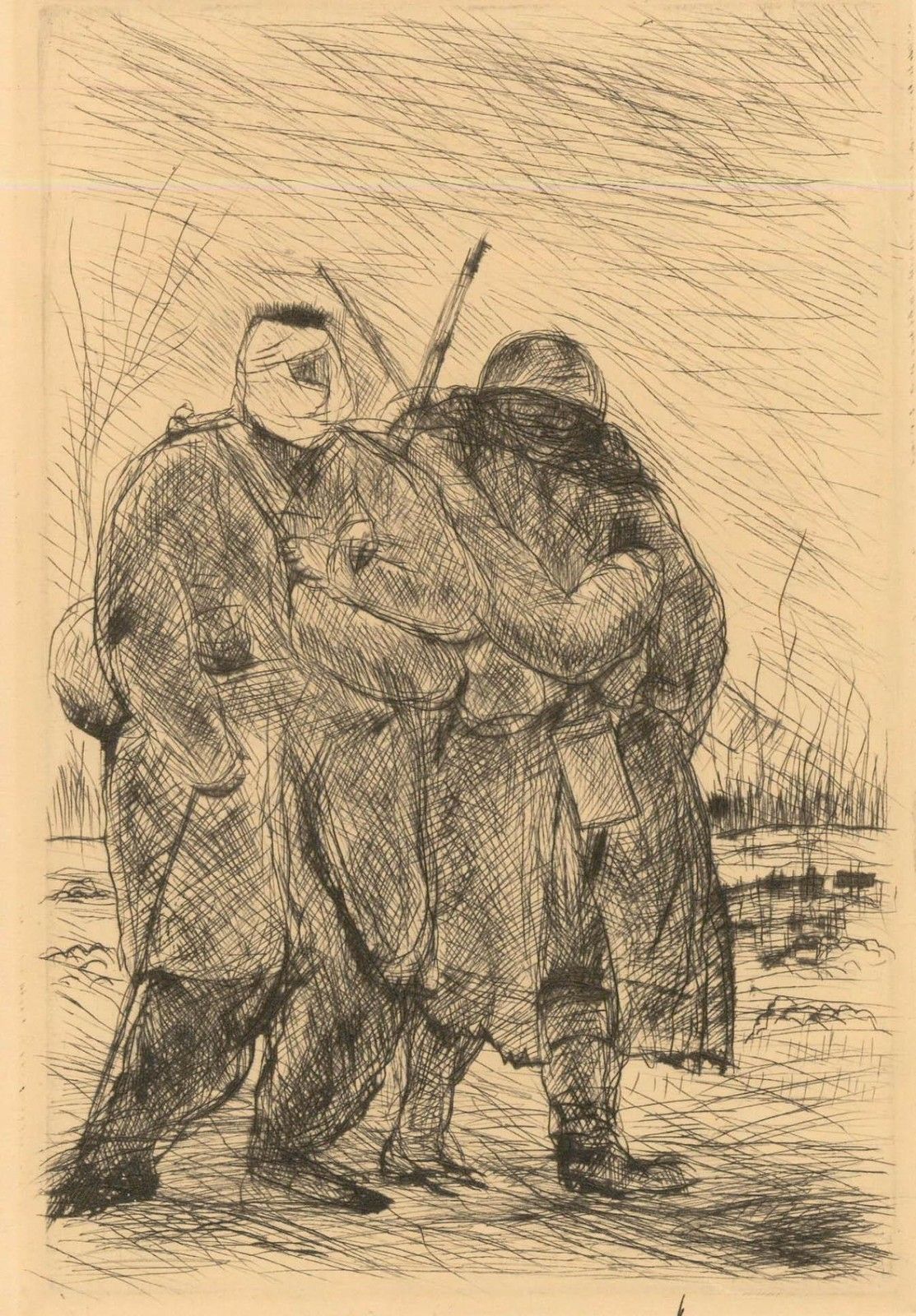 Andre Dunoyer De Segonzac (1884 1974) 1916 Etching, Artois photo furniture