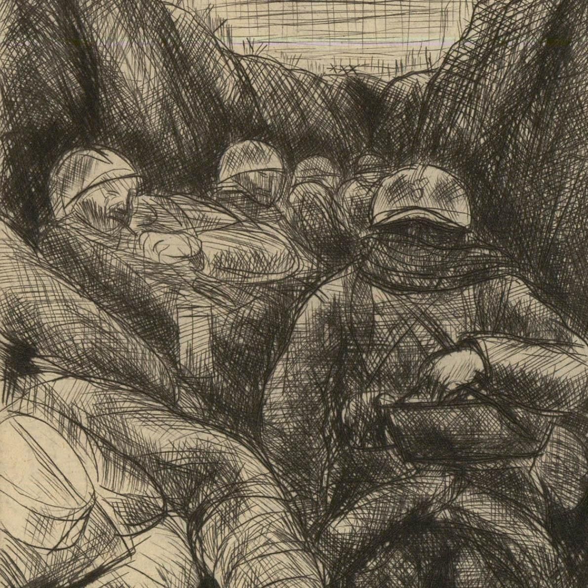 Andre Dunoyer De Segonzac (1884 1974) 1916 Etching, In The Trenches photo for sale