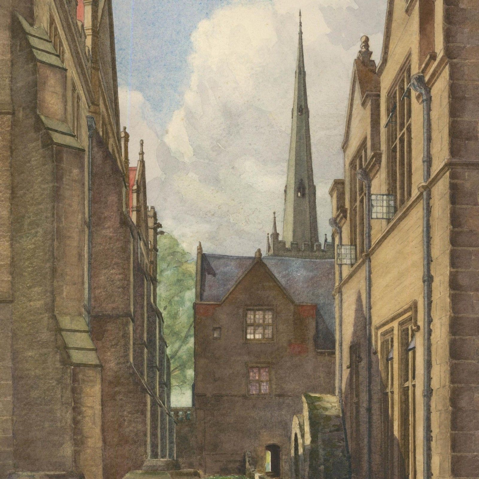 B. Eyre 1940 Watercolour, Slype & Cloist Repton School photo for sale