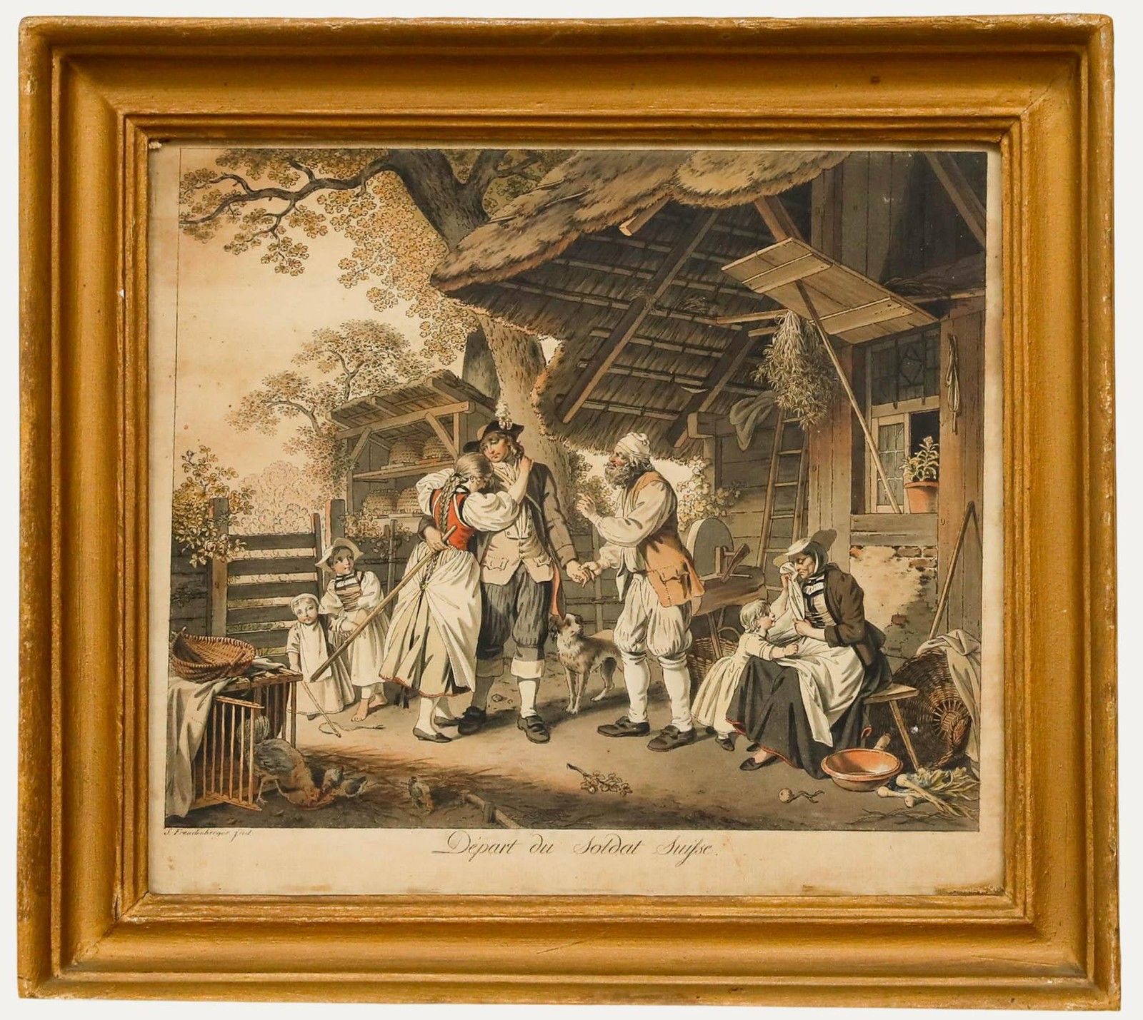 After Sigmund Freudenberger (1745 1801) Etching, Departure Of The Soldier