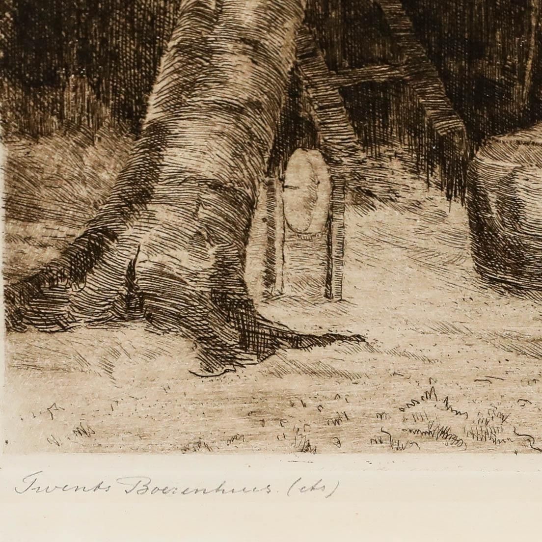 Pieter Arie Nijgh (1876 1959) Early 20th Century Etching, Twente Farmhouse photo for sale