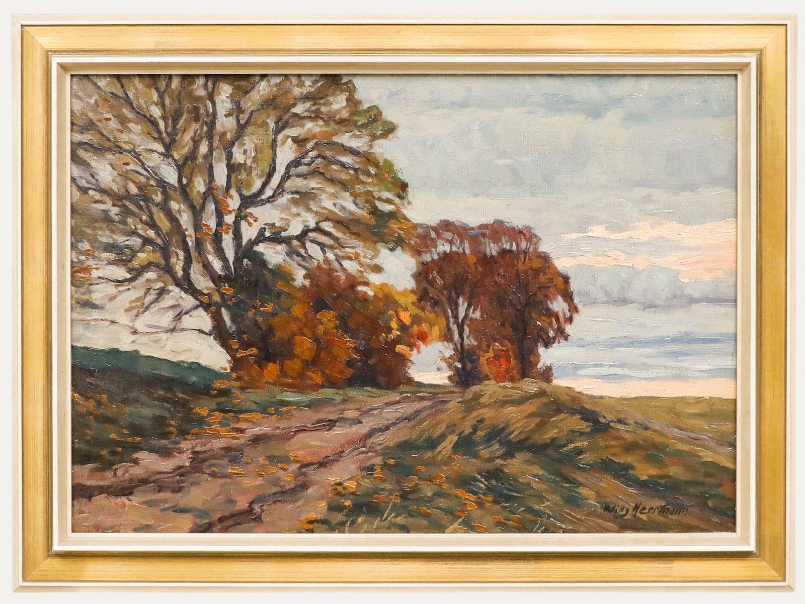 Willy Herrmann (1895 1963) Framed Mid 20th Century Oil, Autumn Evenings