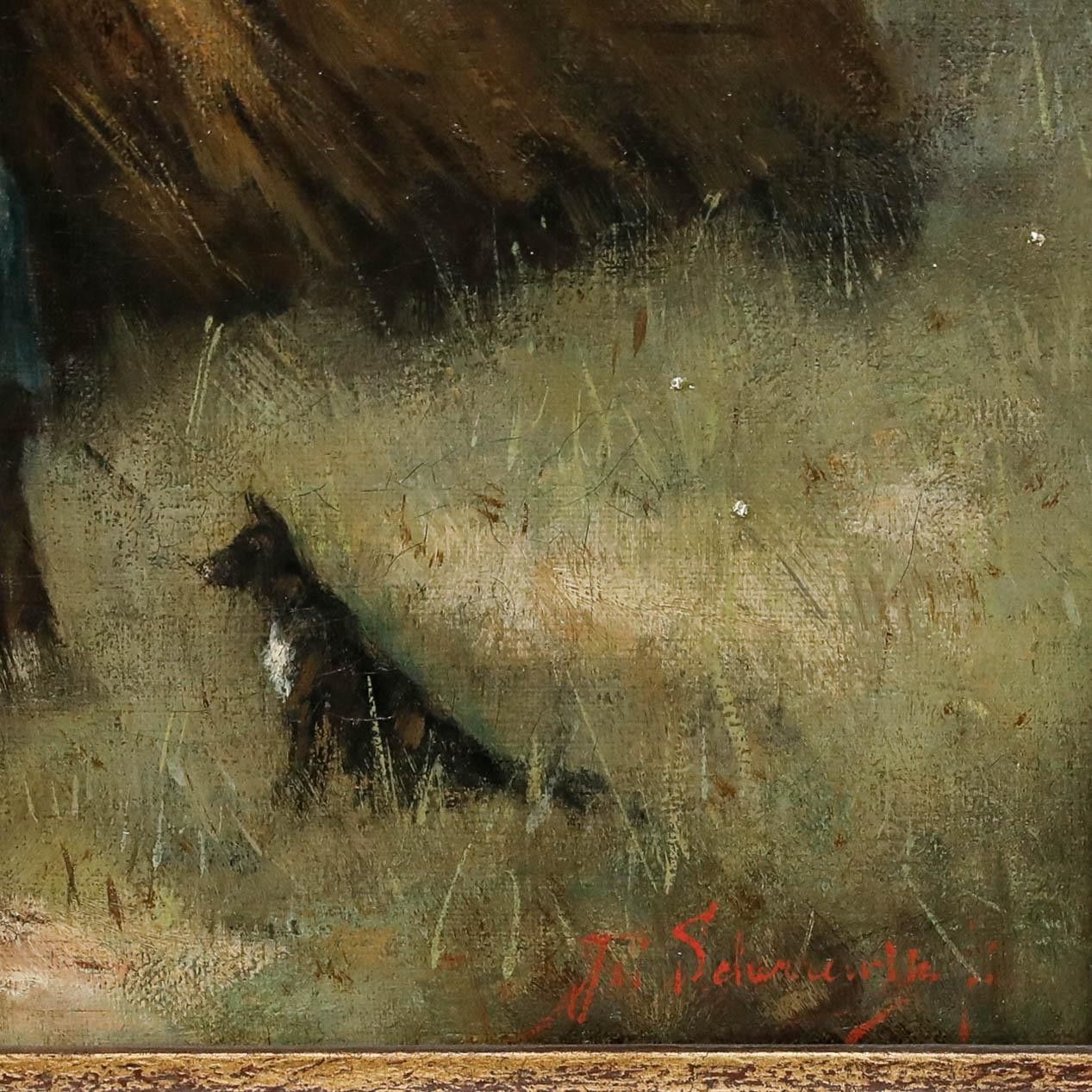 Johan Scherrewitz (1868 1951) Framed Late 19th Century Oil, The Sheepfold photo vinterior