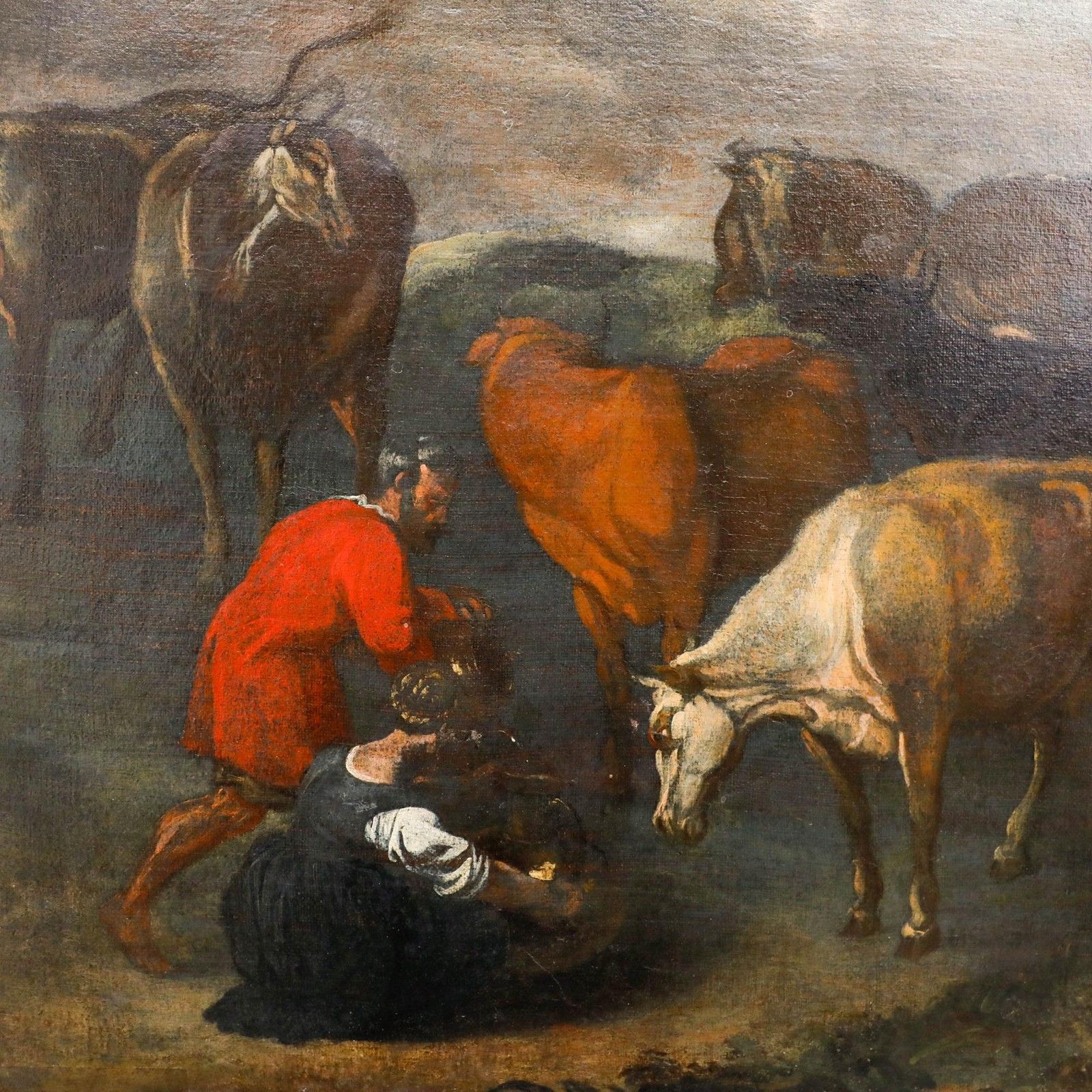 Manner Of Karel Dujardin (1626 1678) 19th Century Oil, Milkmaids And Cattle photo Art