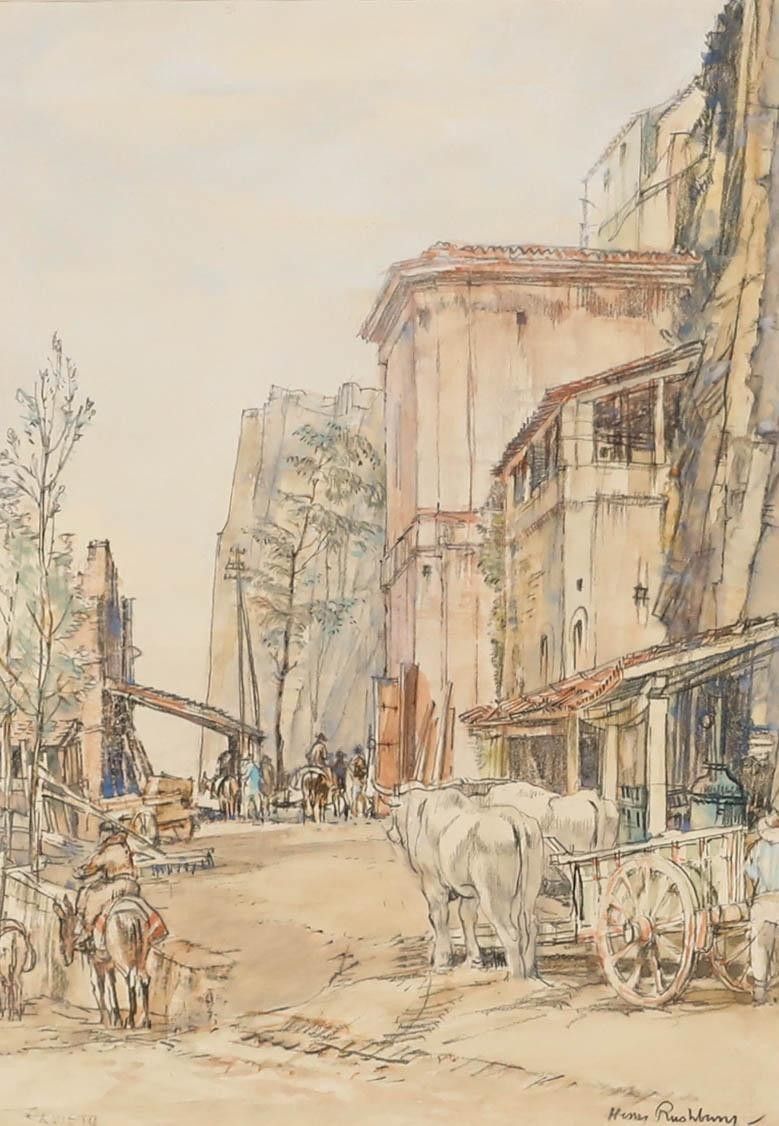 Sir Henry George Rushbury Ra (1889 1968) 1968 Watercolour, Orvieto photo furniture