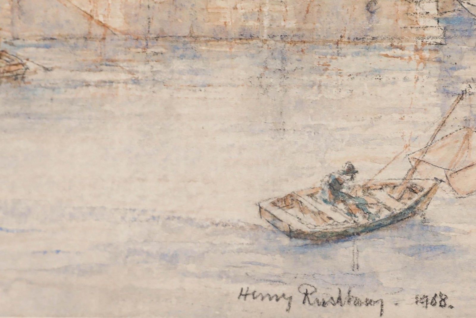 Sir Henry George Rushbury Ra (1889 1968) 1968 Watercolour, Isola Tiberina photo vinterior
