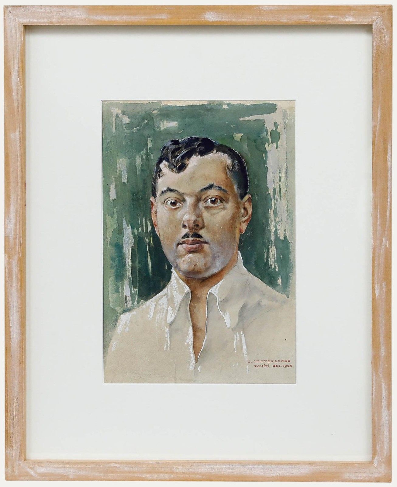 Elie Cheverlange 1925 Watercolour, Portrait Of A Tahitian Gentleman