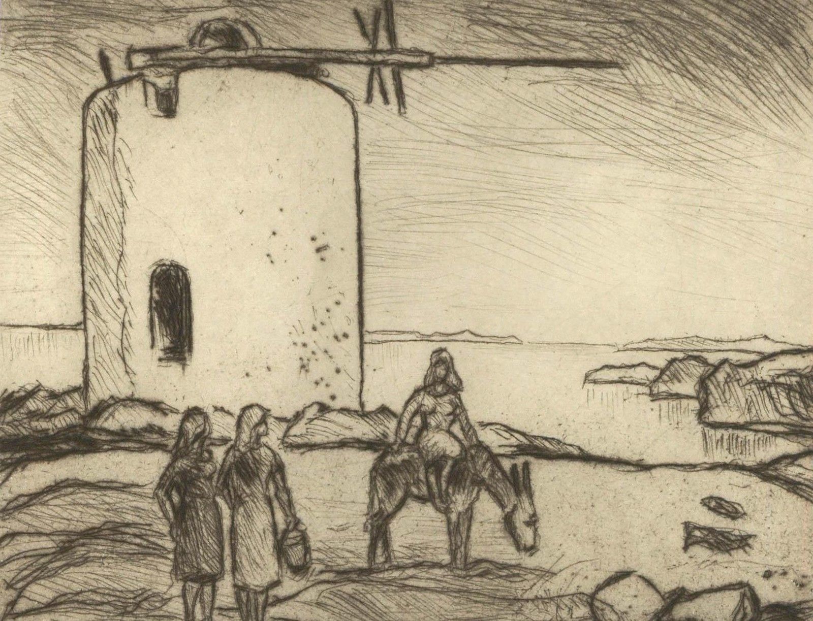 Rudolf Koch (1902 1985) 20th Century Etching, The Tower photo furniture