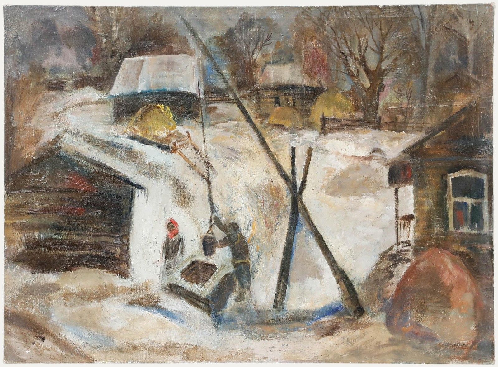 Vadim P. Sokolov (B.1942) 20th Century Oil, At The Well