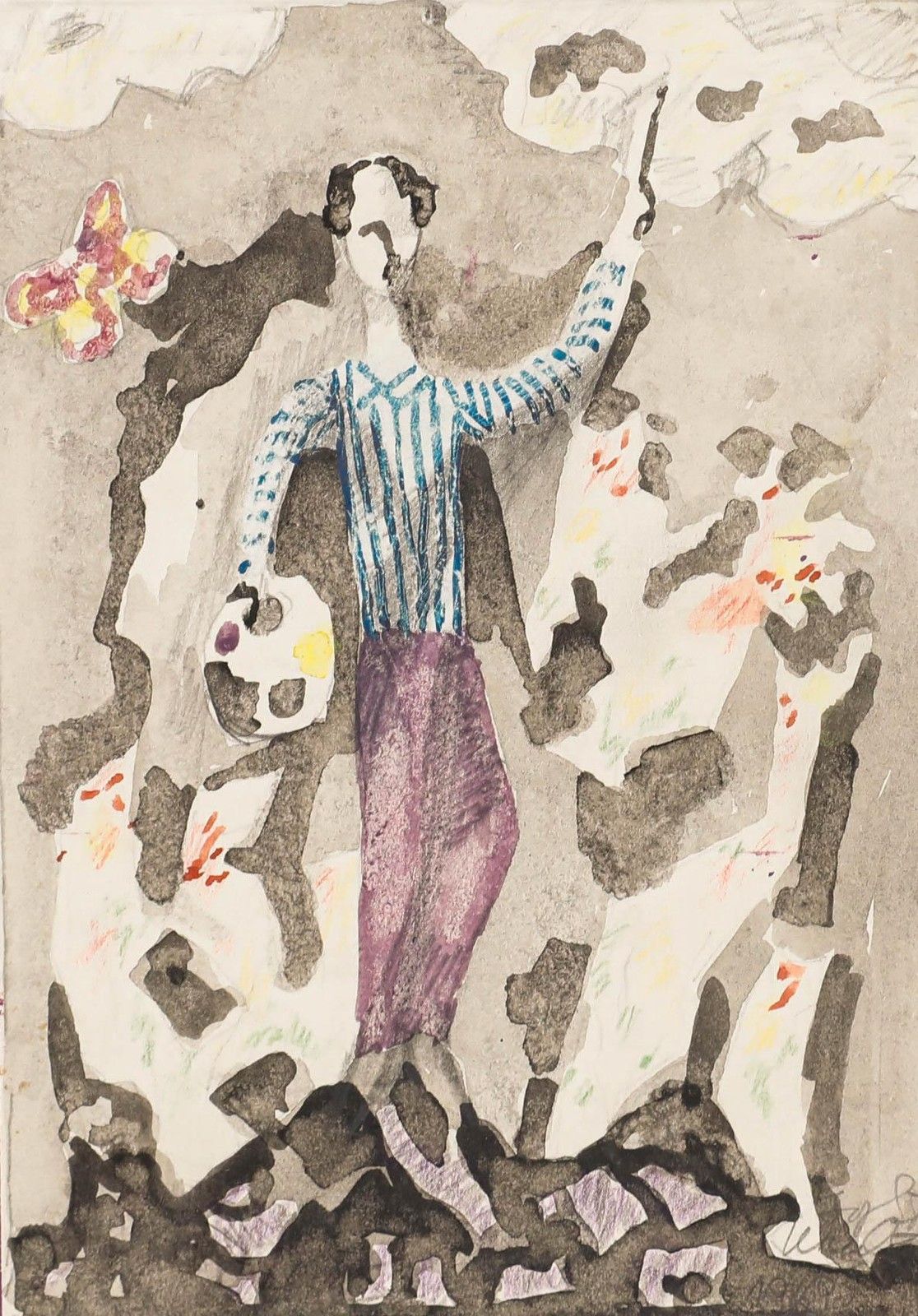 Dorde (Djordje) Ilic (1920 2010) 1969 Gouache, The Artist photo furniture