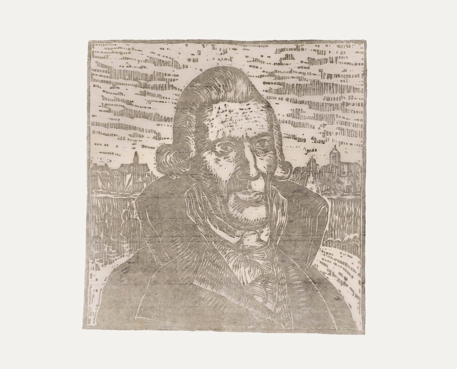 M. Karstens 20th Century Woodcut, Portrait Of Johann Gottwerth Muller photo for sale