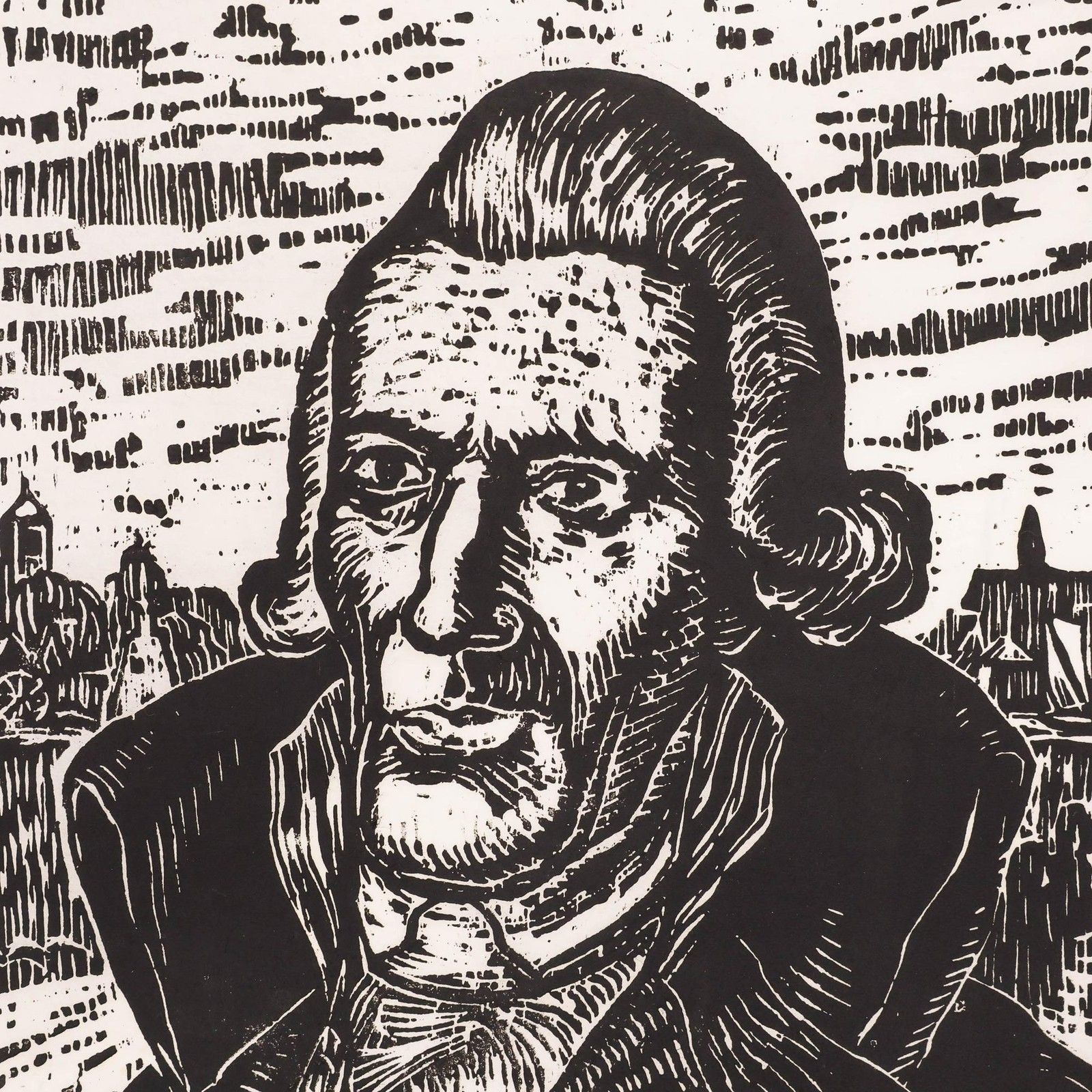 M. Karstens 20th Century Woodcut, Portrait Of Johann Gottwerth Muller photo Art