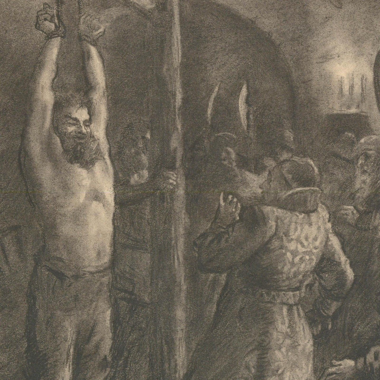 Russian School Early 20th Century Charcoal Drawing Stenka Razin photo for sale