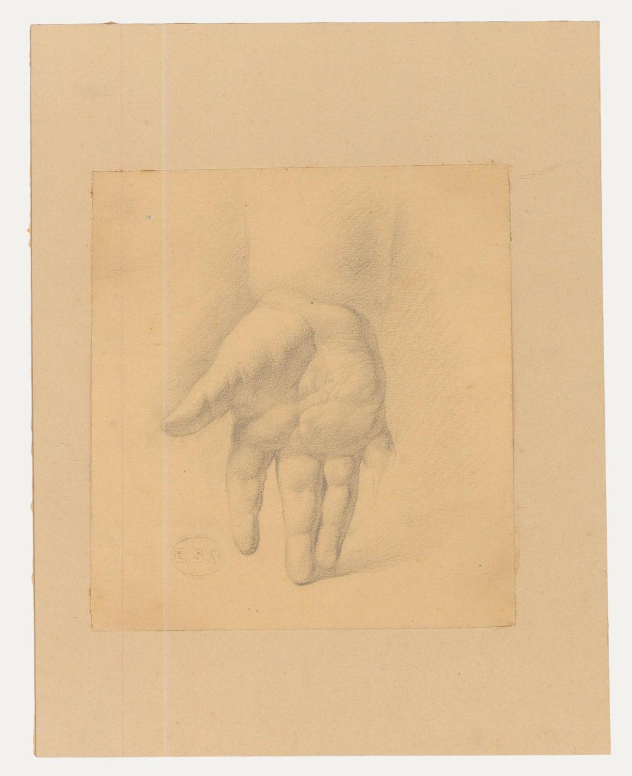 Edward Ridley (1883 1946) Graphite Drawing, Study Of An Infant's Hand III