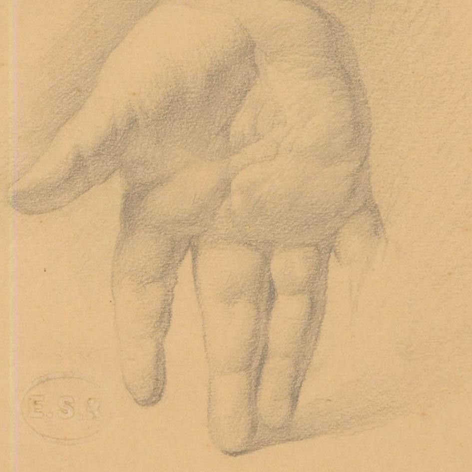 Edward Ridley (1883 1946) Graphite Drawing, Study Of An Infant's Hand III photo for sale